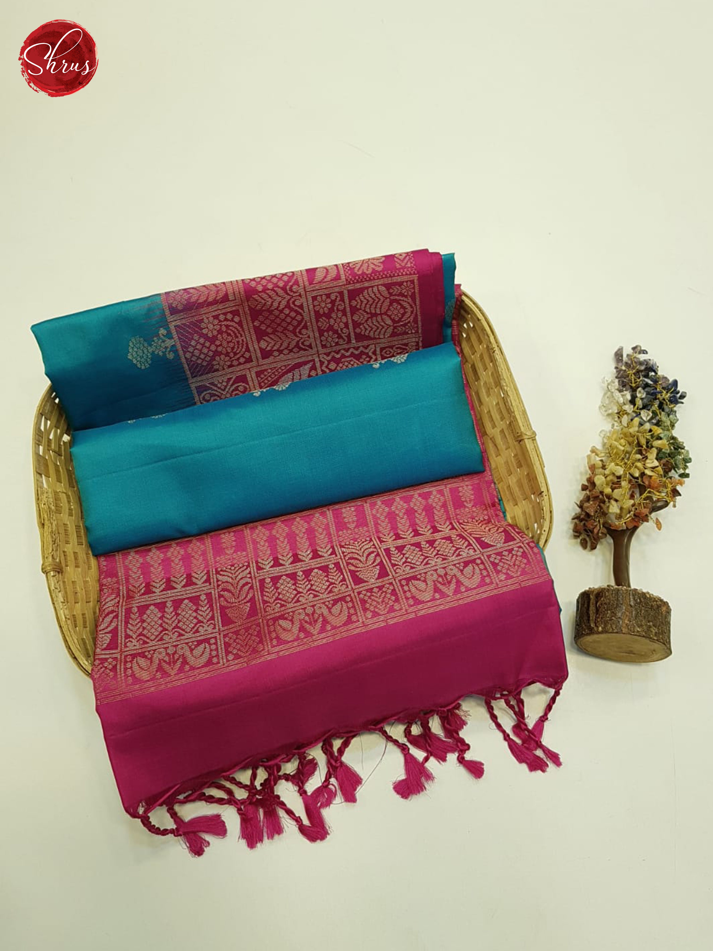 Blue And Pink-Soft silk saree - Shop on ShrusEternity.com