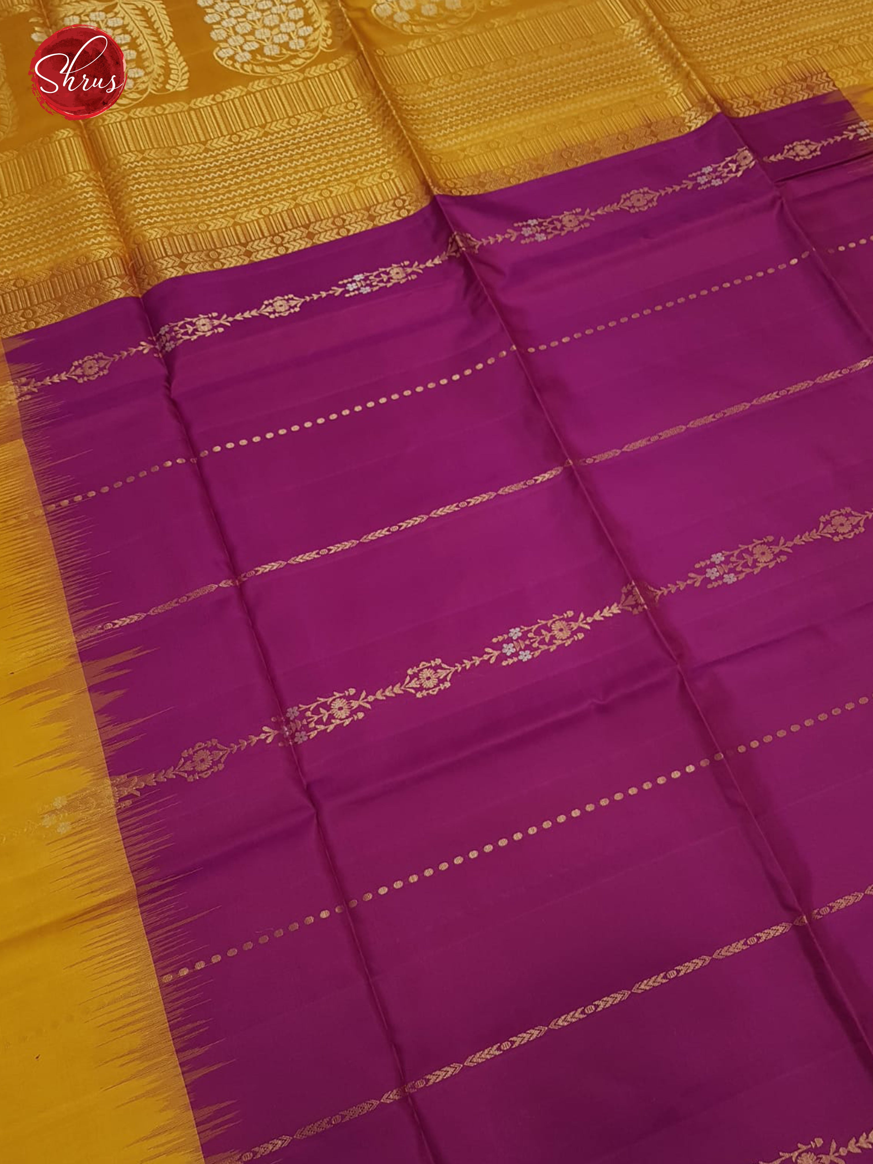 Majenta Pink & Mustard- Soft Silk Saree - Shop on ShrusEternity.com