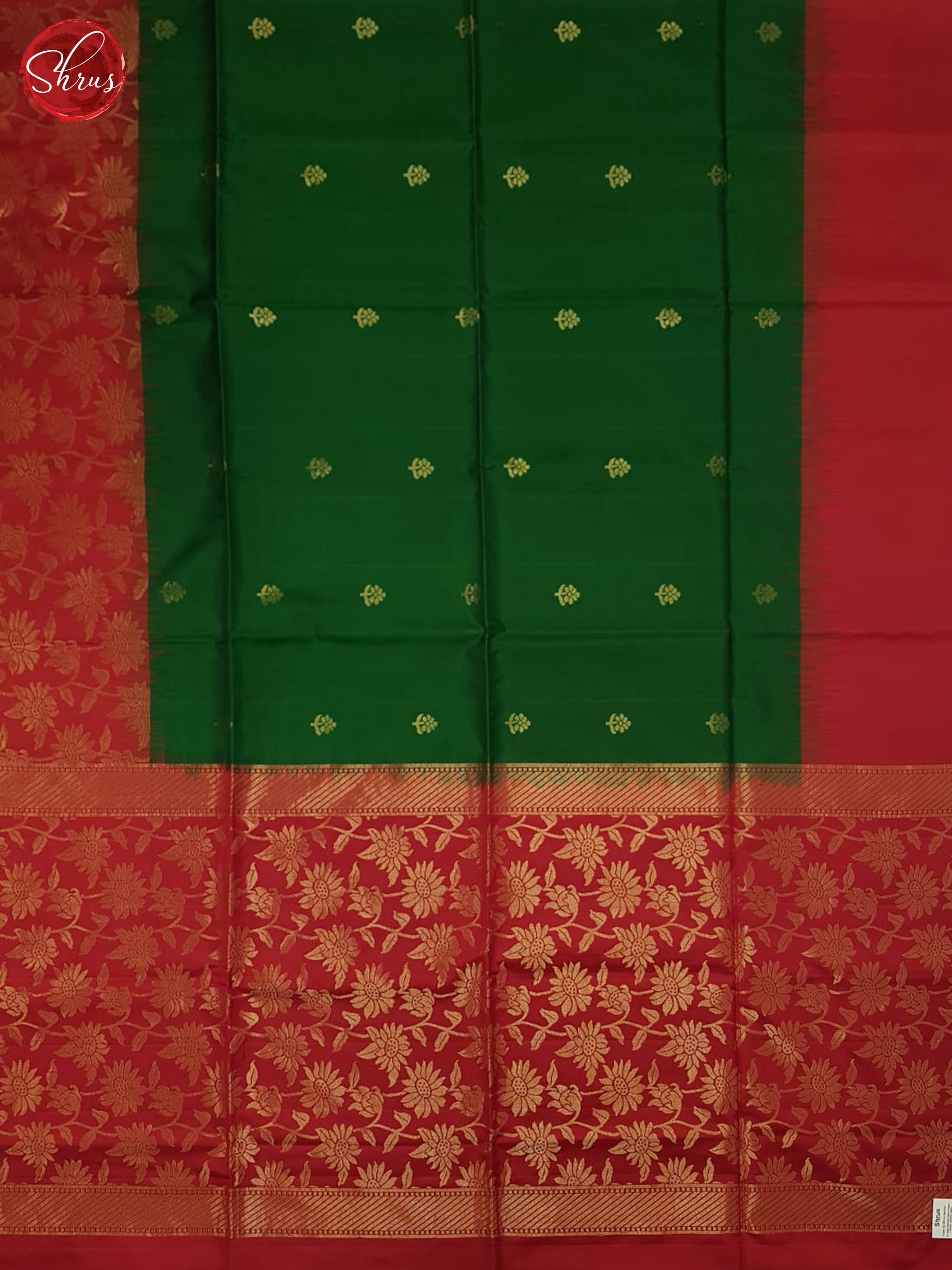 Green And Red-Soft silk Saree - Shop on ShrusEternity.com