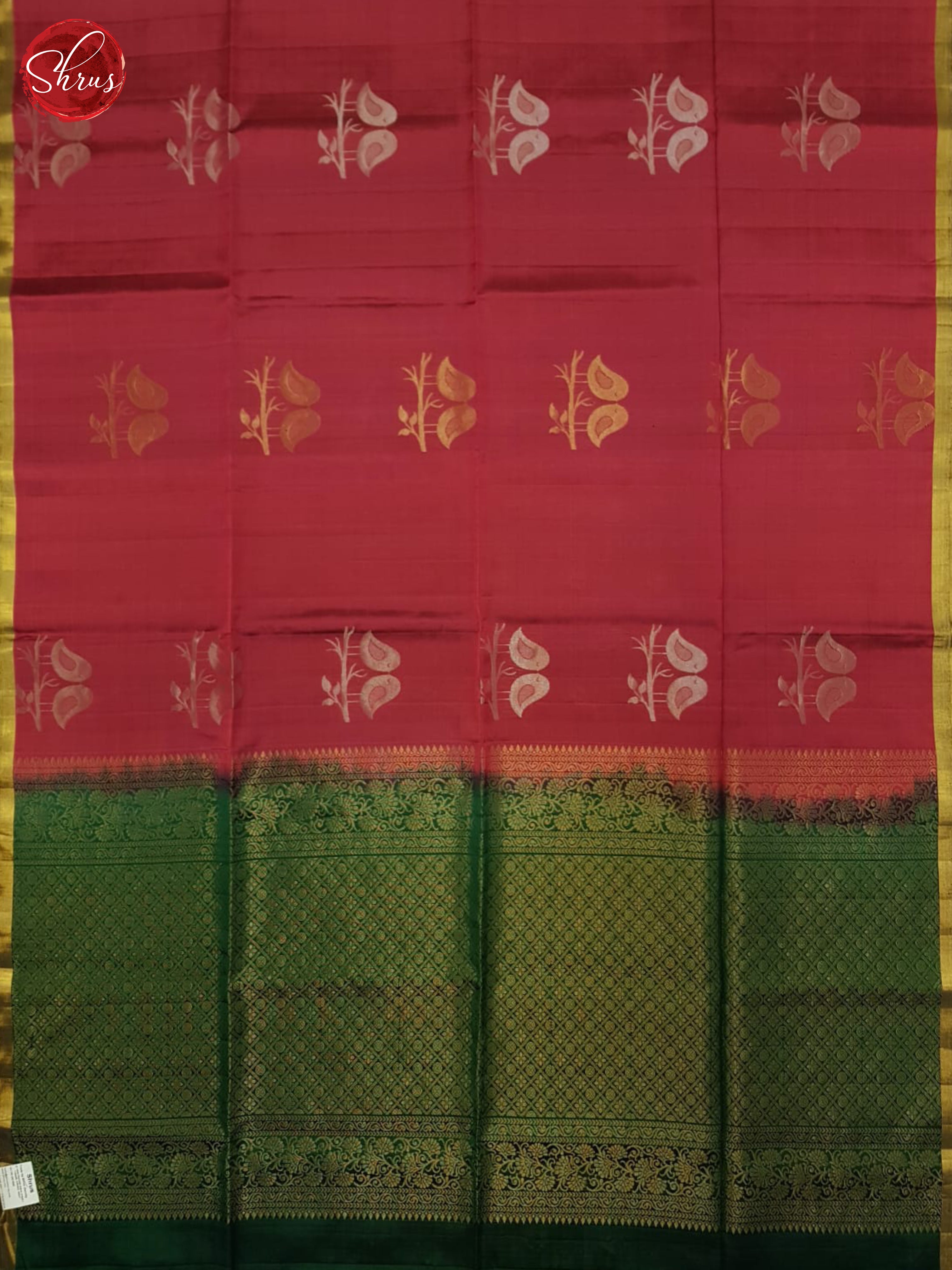 Wine & Green - Soft Silk Halfpure Saree - Shop on ShrusEternity.com