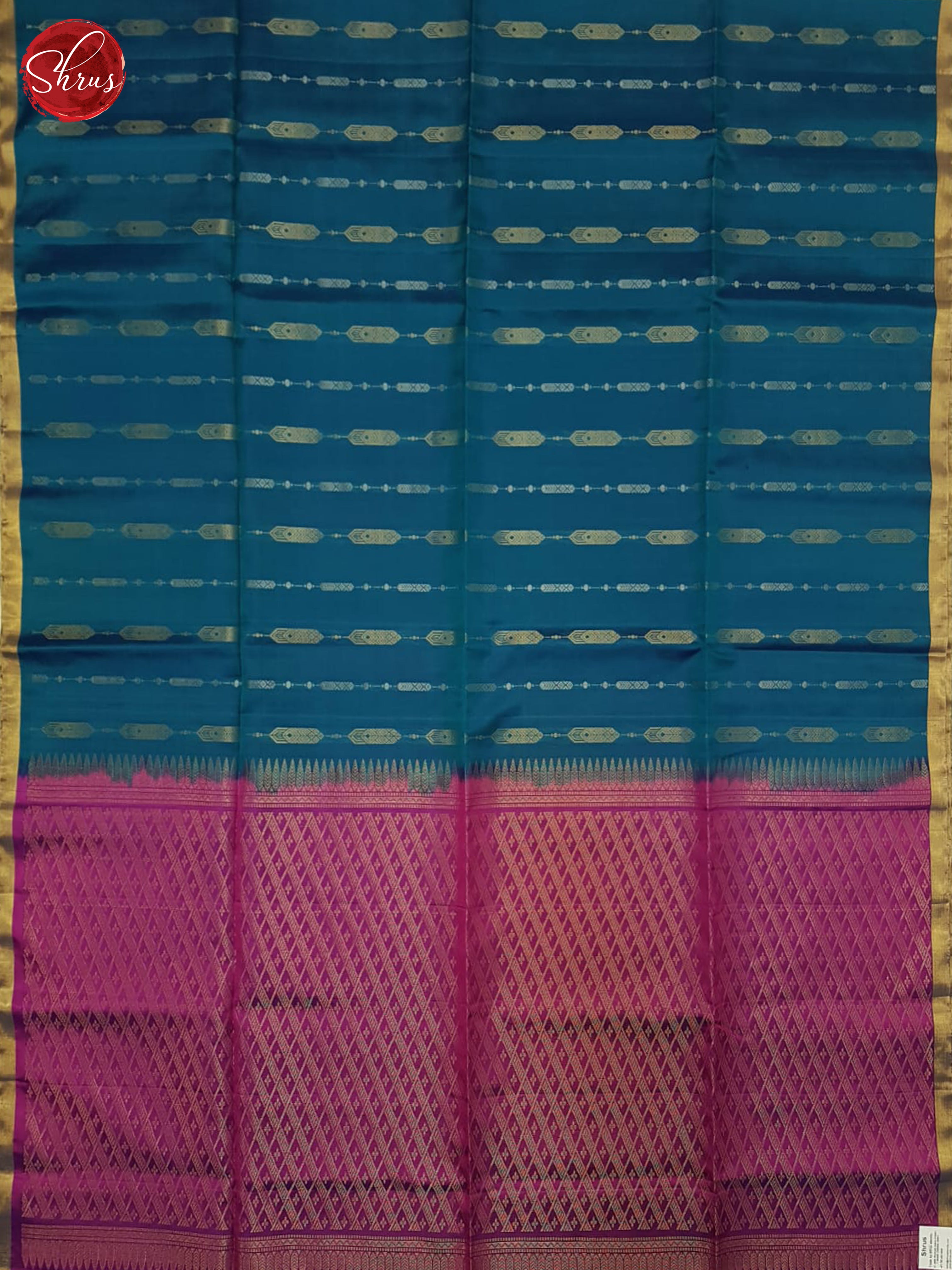 Blue & Purple - Soft Silk Halfpure Saree - Shop on ShrusEternity.com