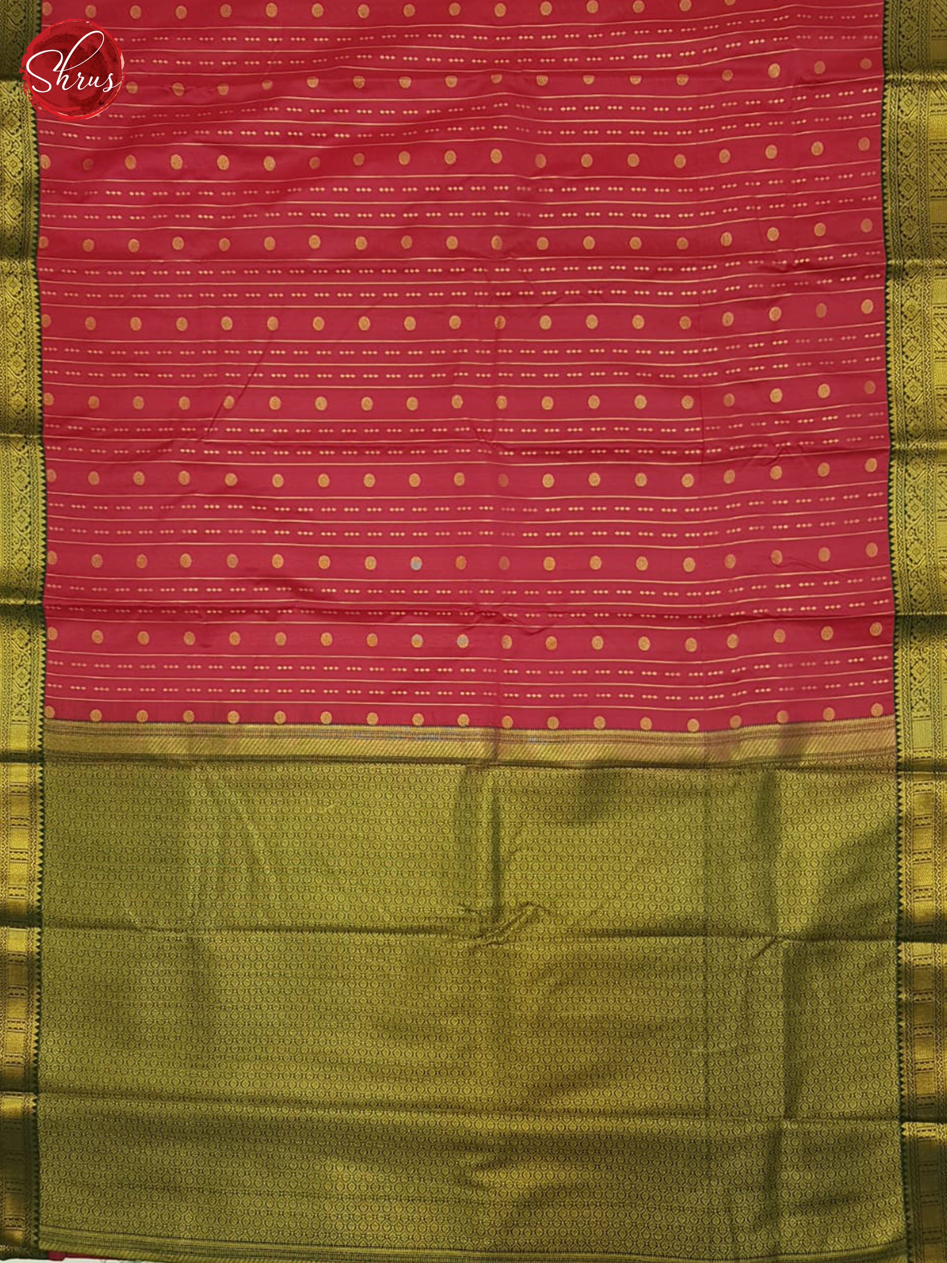 Pink & Green - Semi Kanchipuram Saree - Shop on ShrusEternity.com