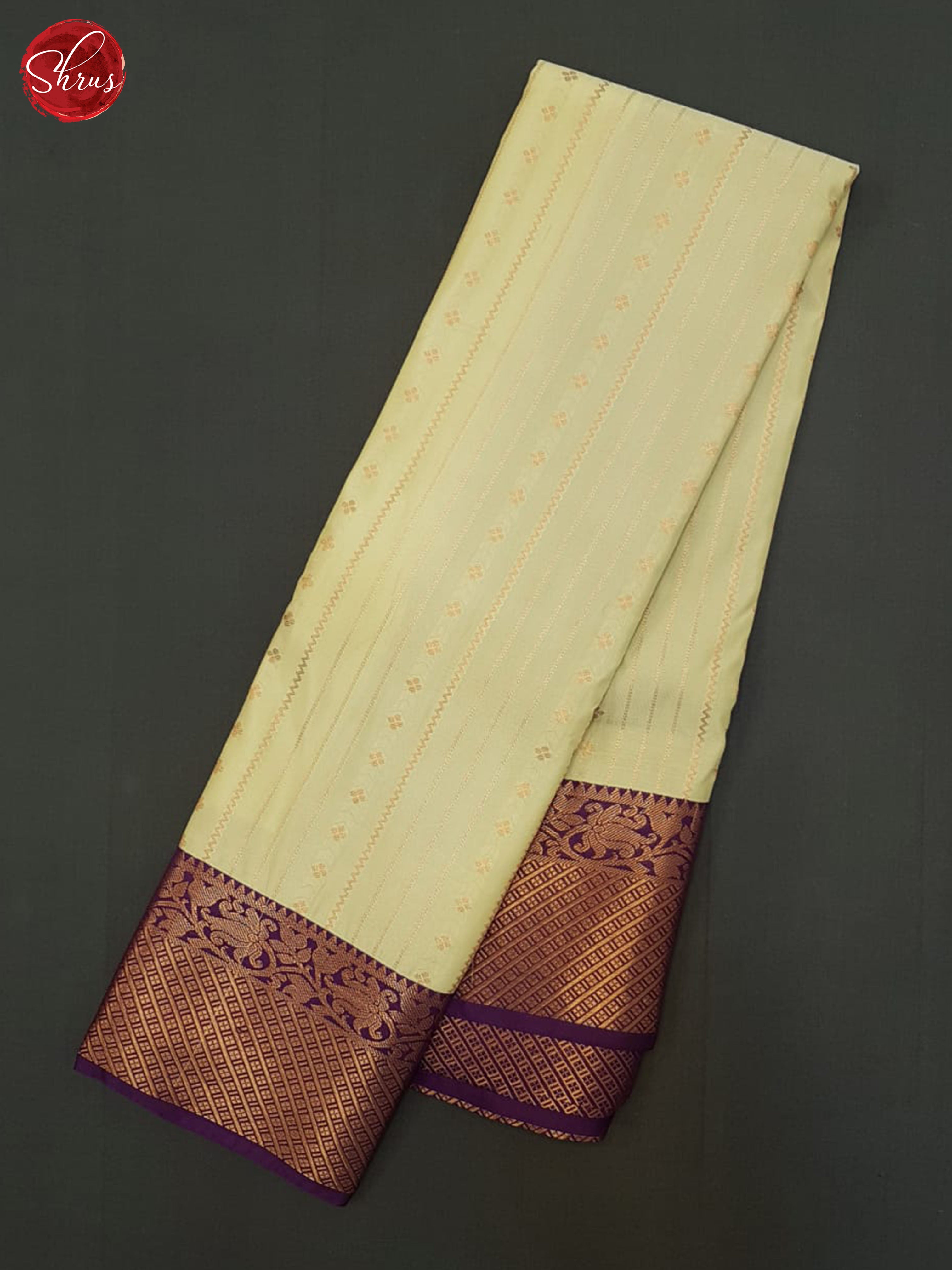 Grey & Purple - Semi Kanchipuram Saree - Shop on ShrusEternity.com