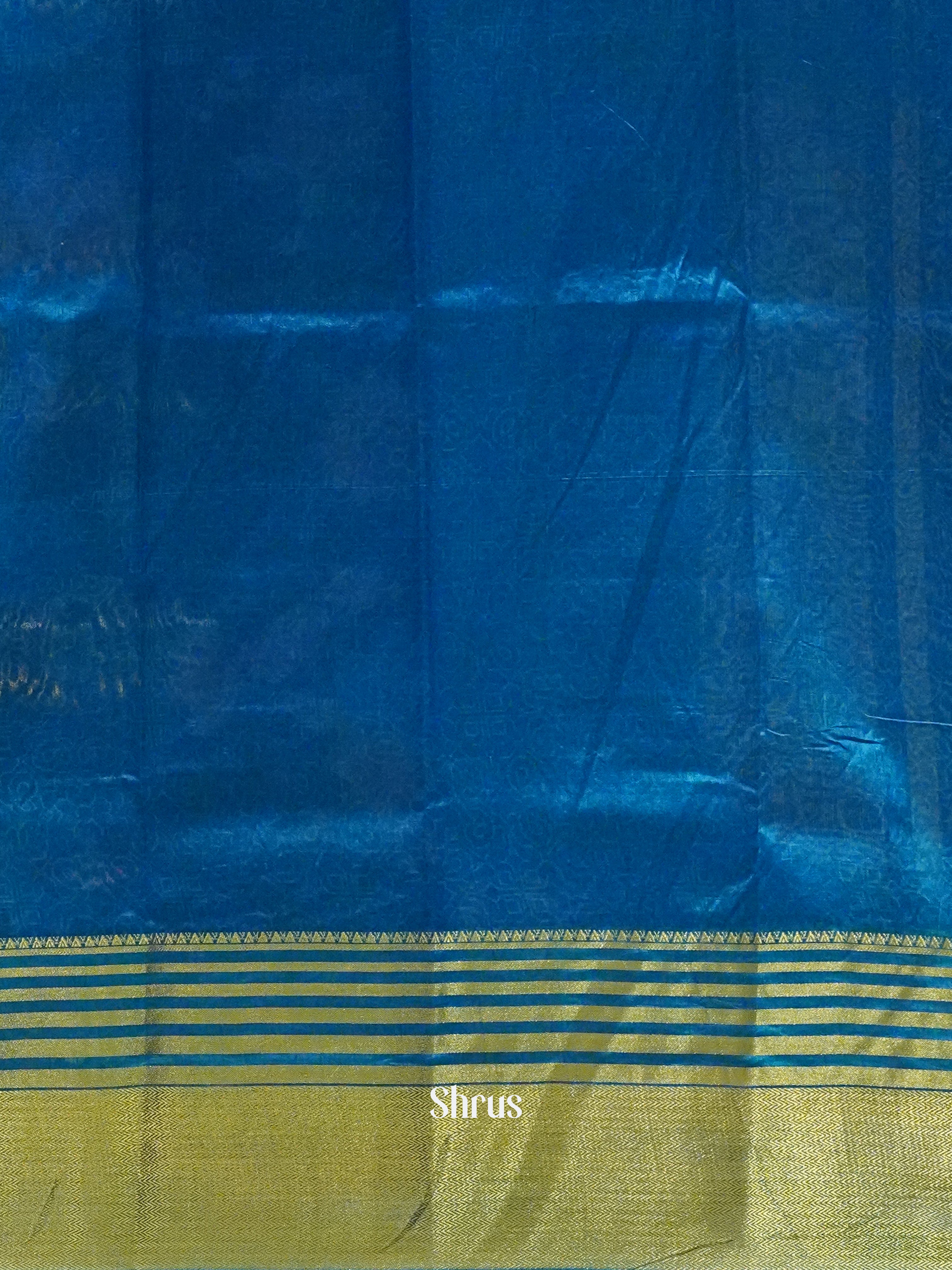 Black and blue - Semi dupion Saree