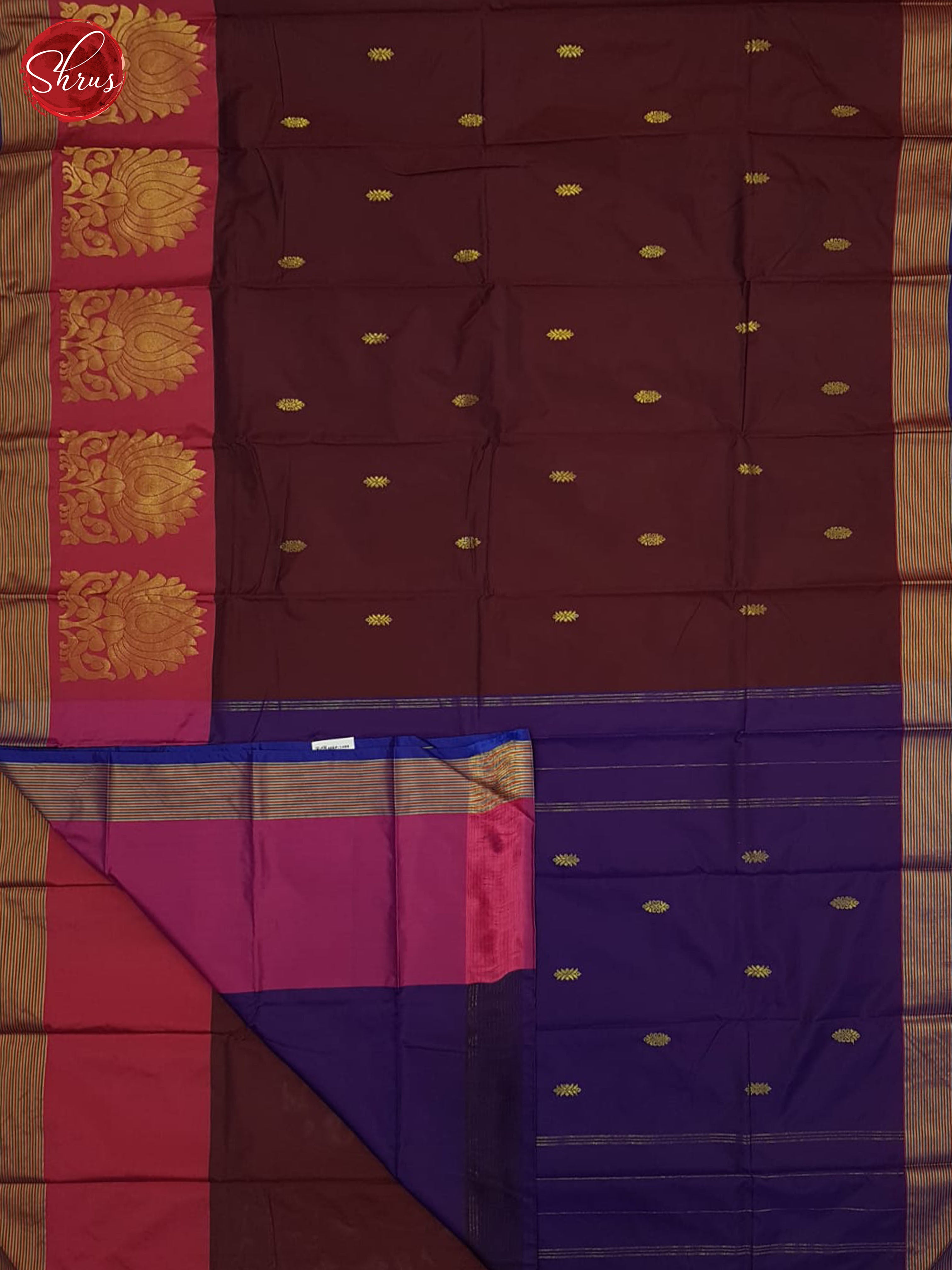 Brown And Purple-Semi soft silk saree - Shop on ShrusEternity.com