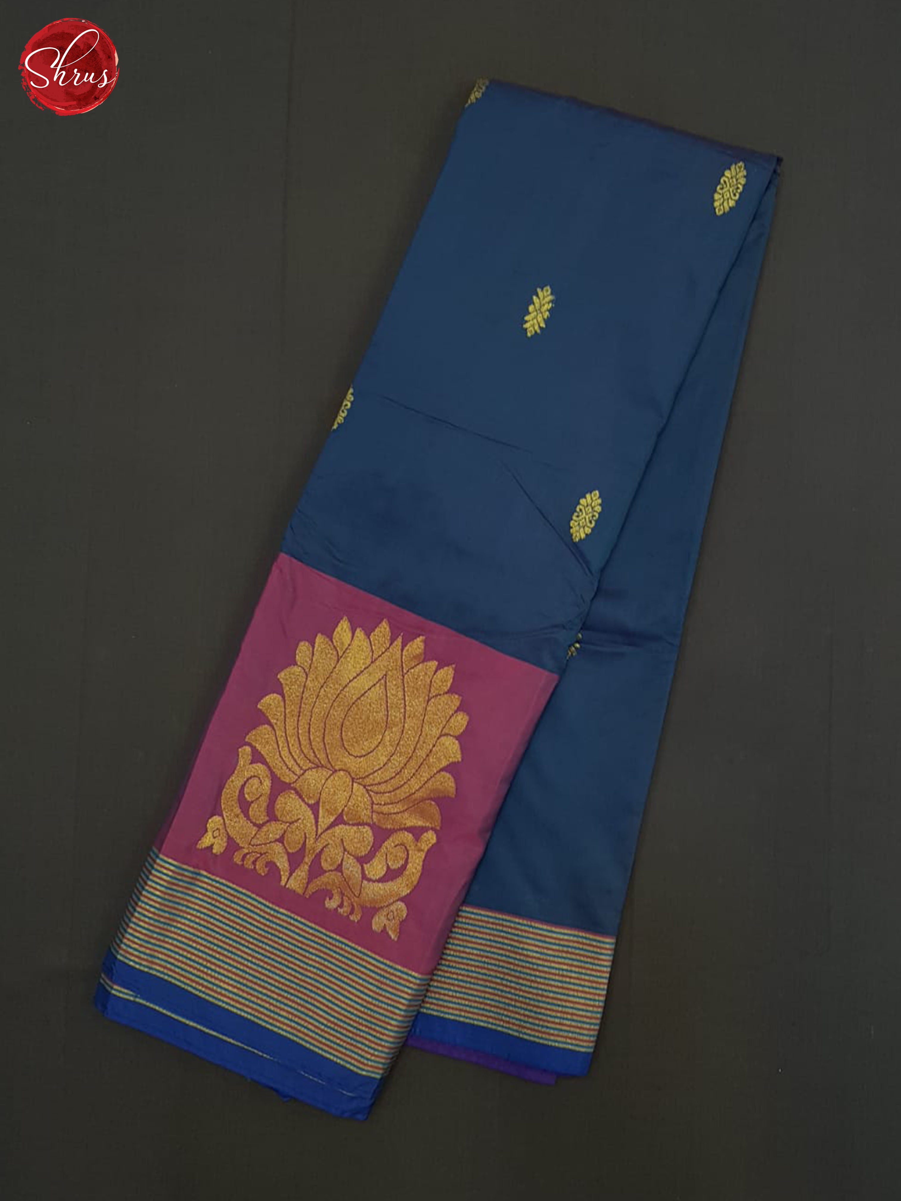 Blue and Majenta - semi soft silk saree - Shop on ShrusEternity.com