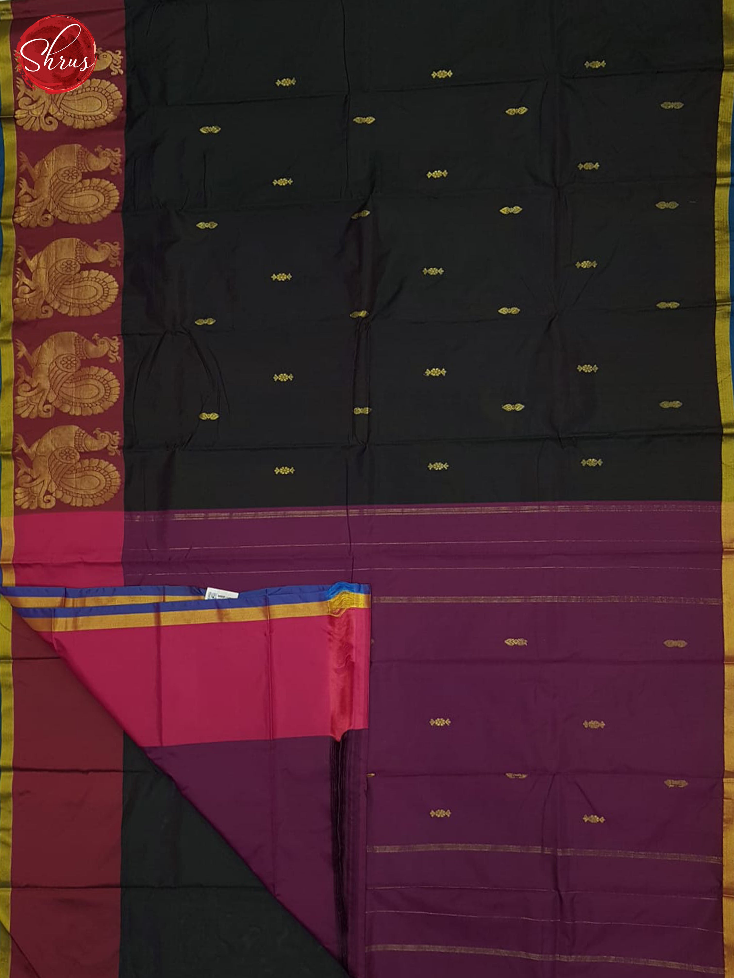 Double Shaded Blackish Green and pink -semi soft silk saree - Shop on ShrusEternity.com