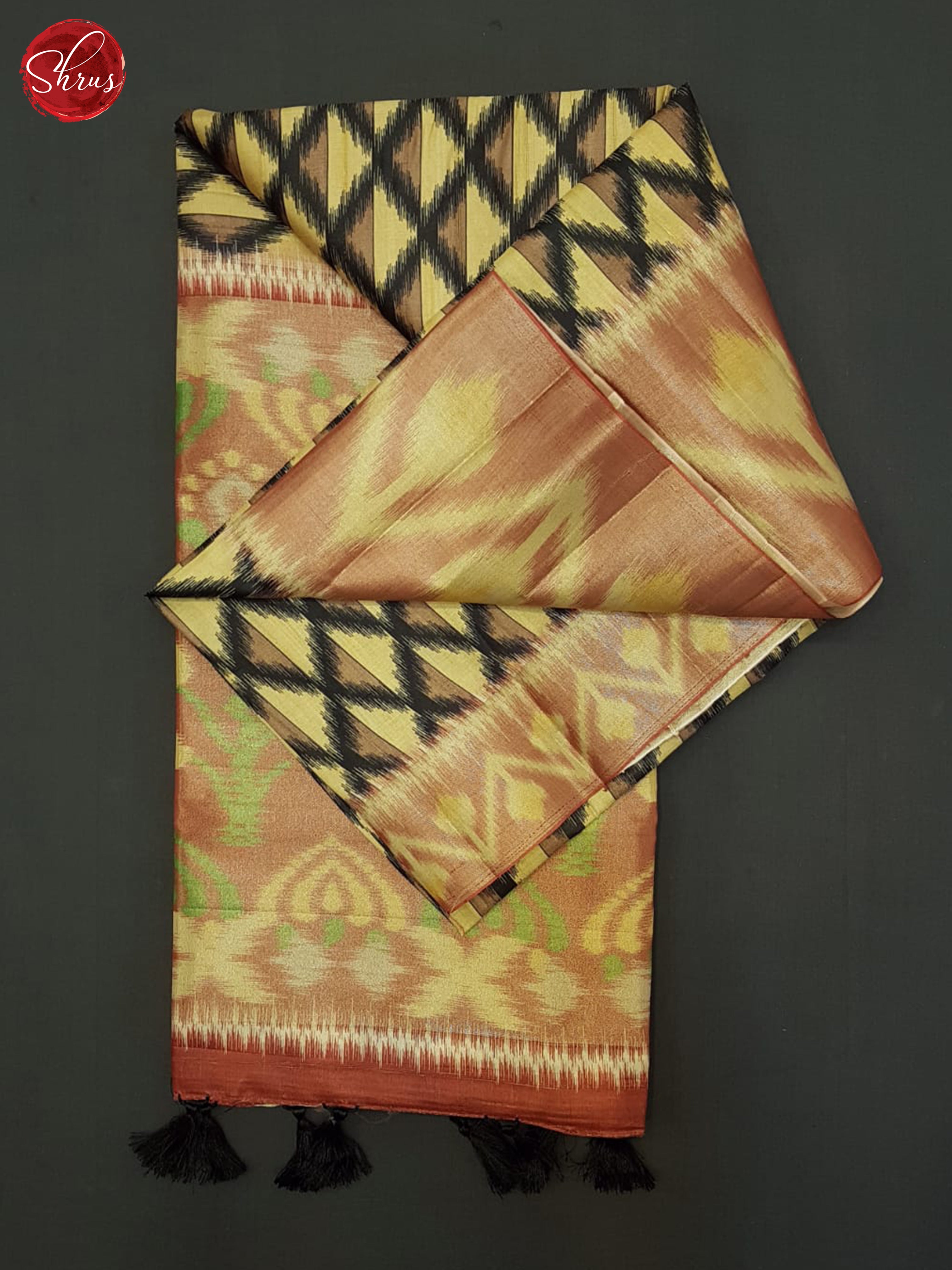 Black & Brown - Semi Pochampally Saree - Shop on ShrusEternity.com