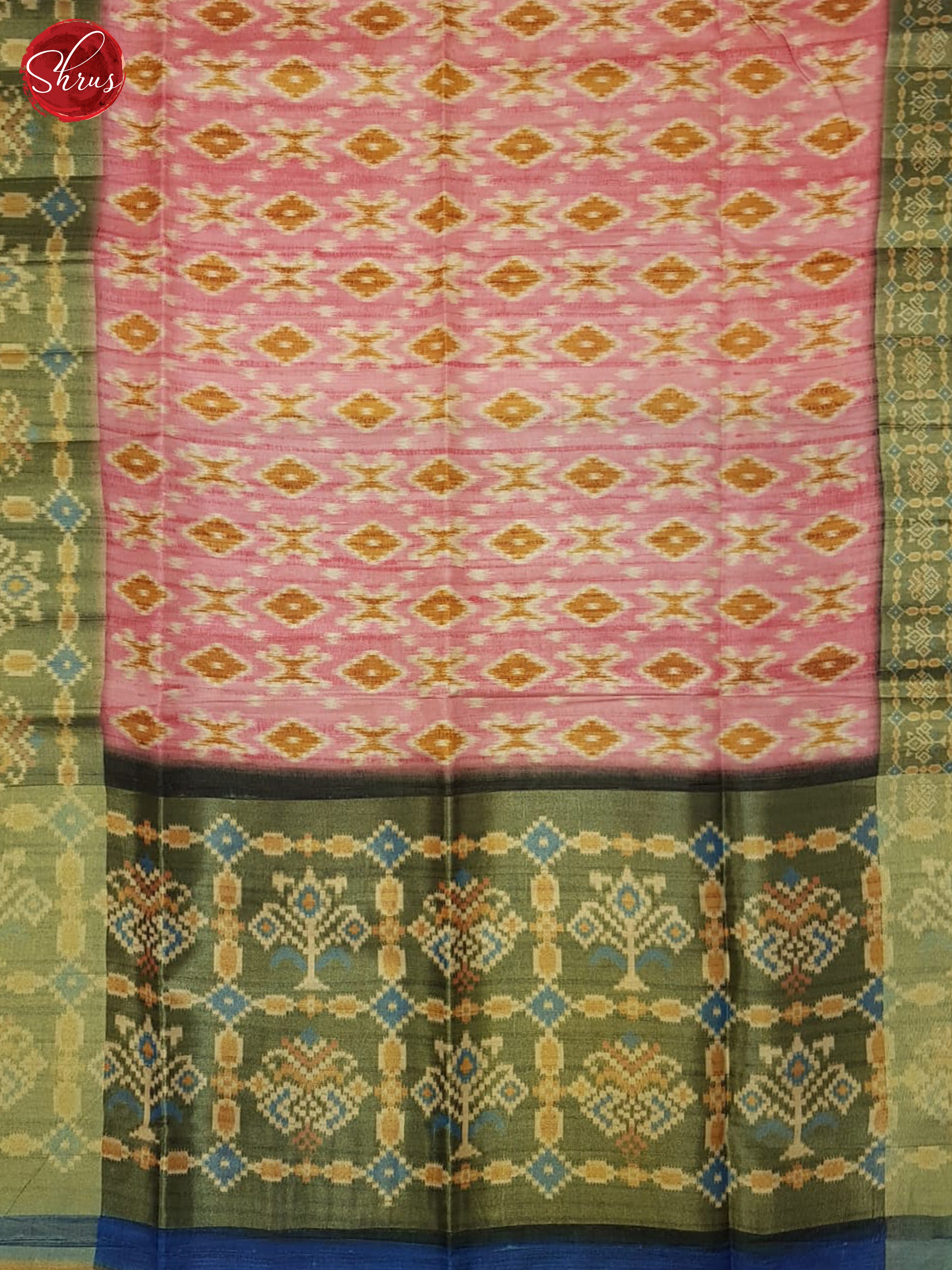 Pink & Green - Semi Pochampally Saree - Shop on ShrusEternity.com