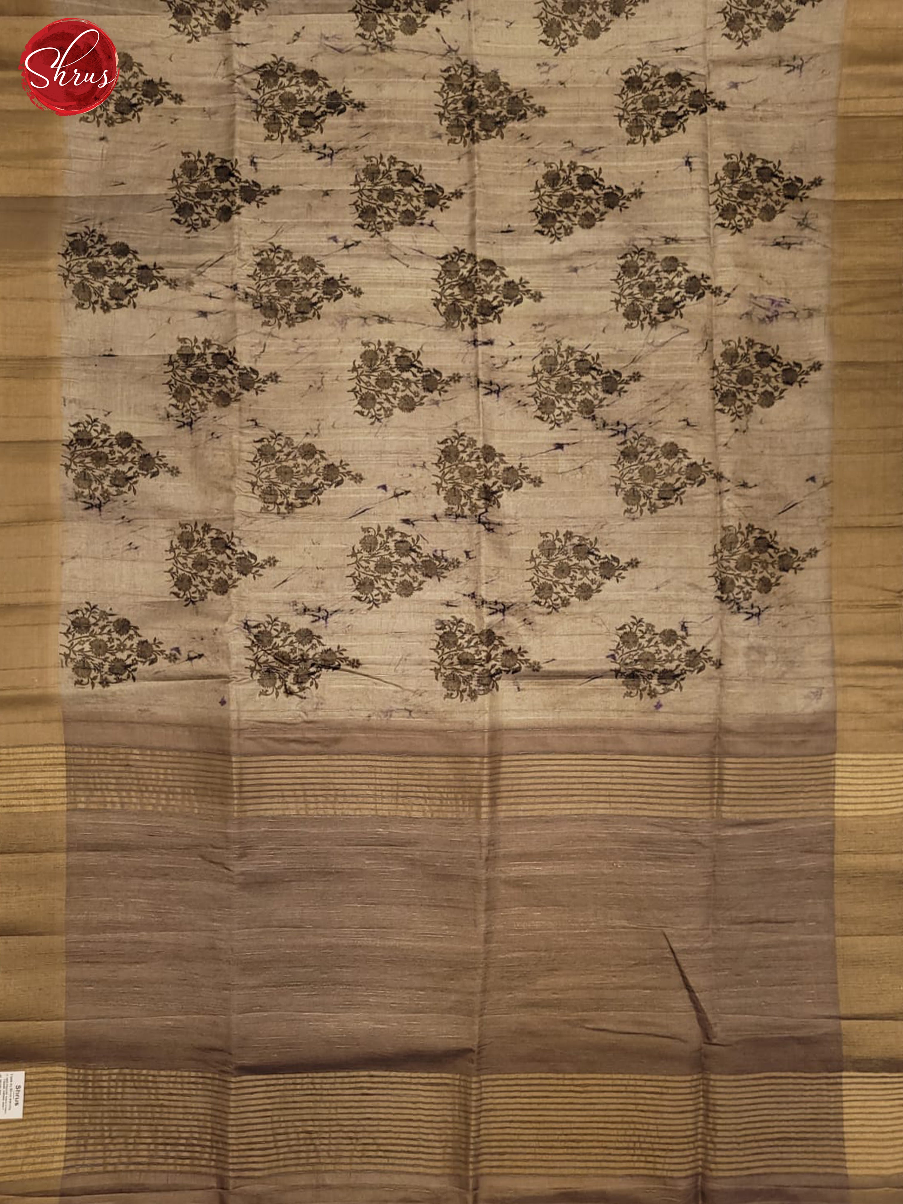 Grey & Brown - Semi Tussar Saree - Shop on ShrusEternity.com