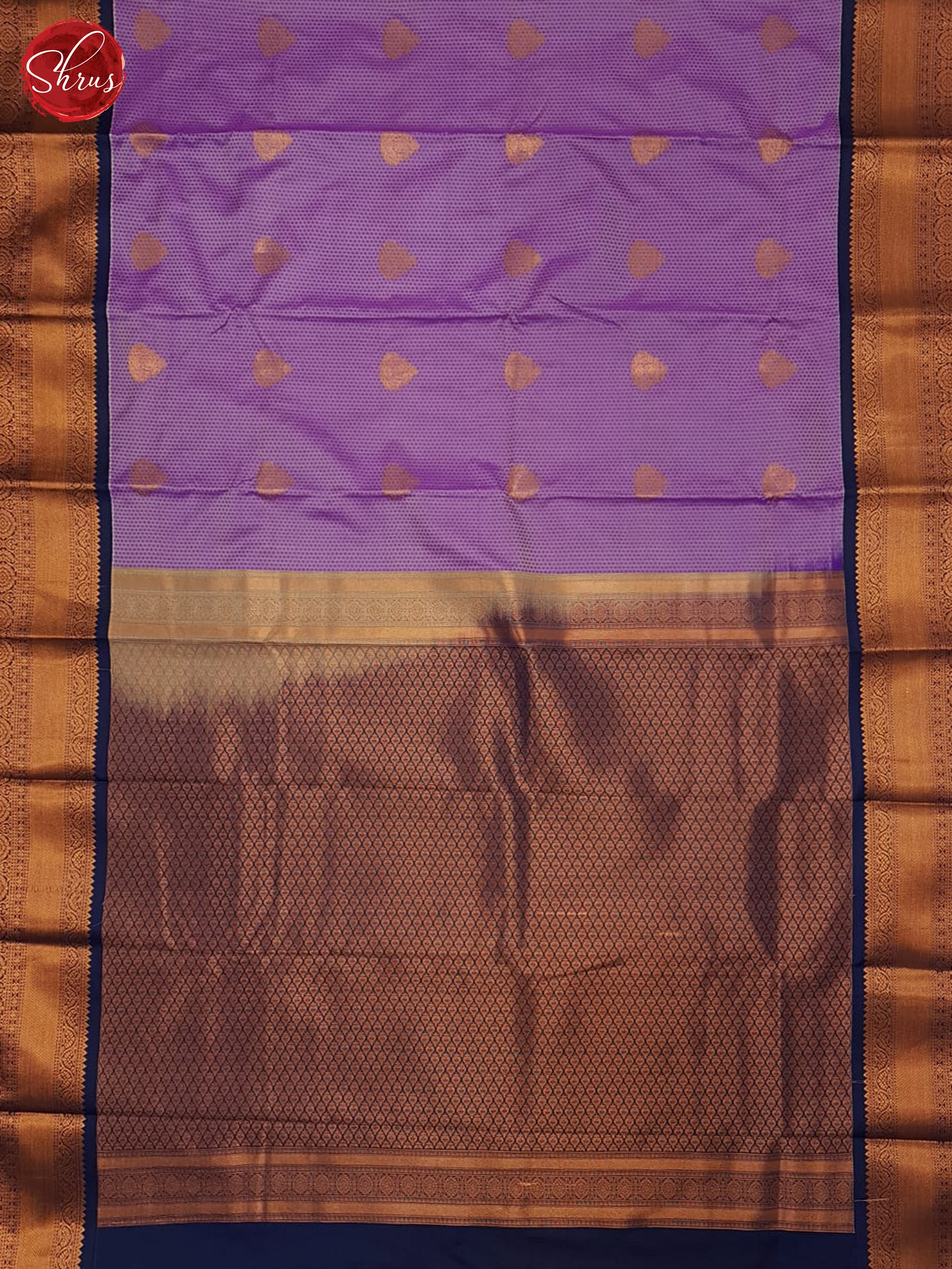 Lavender & Blue- Semi Kanchipuram Saree - Shop on ShrusEternity.com