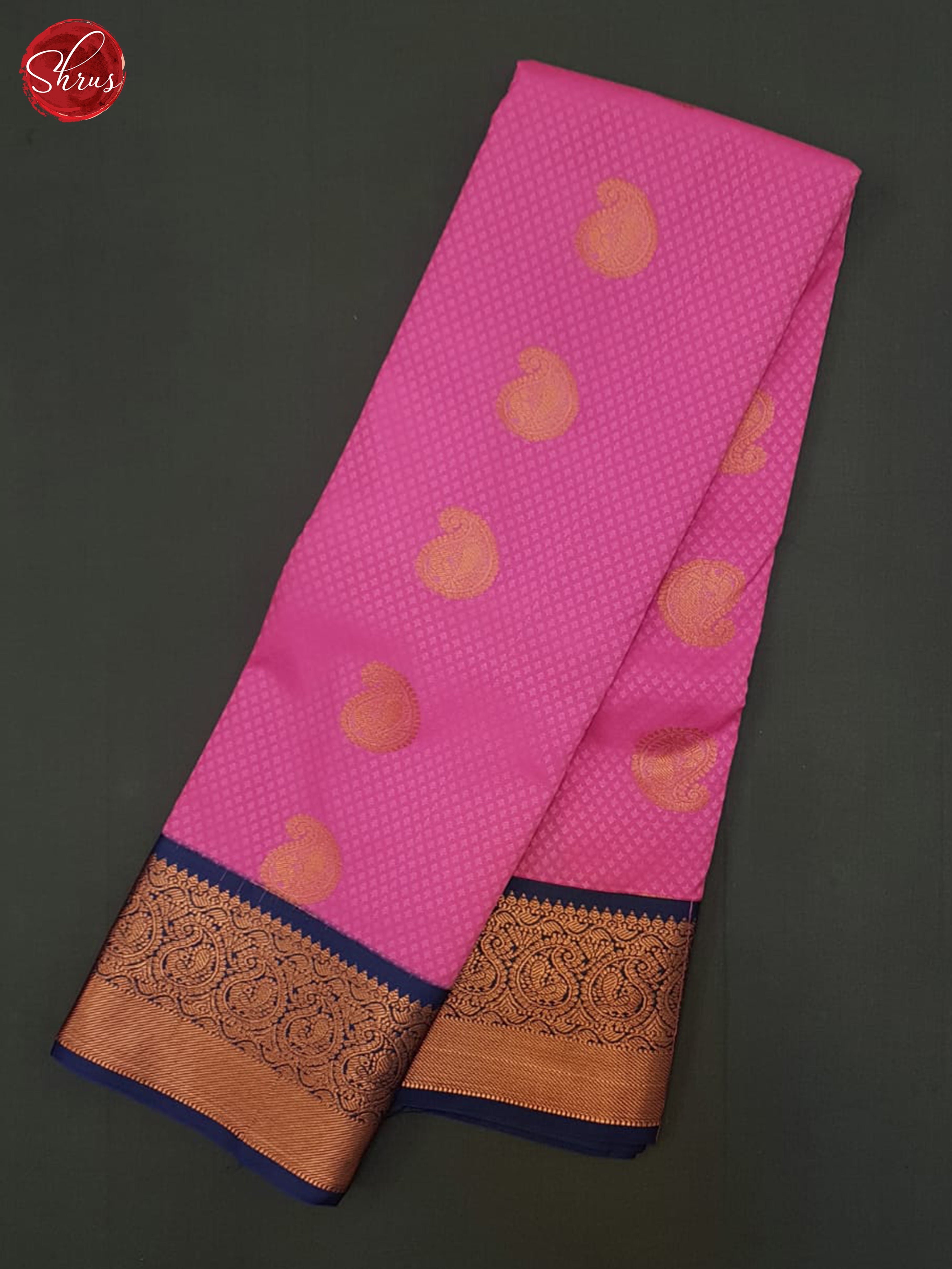 Pink & Blue - Semi Kanchipuram - Shop on ShrusEternity.com