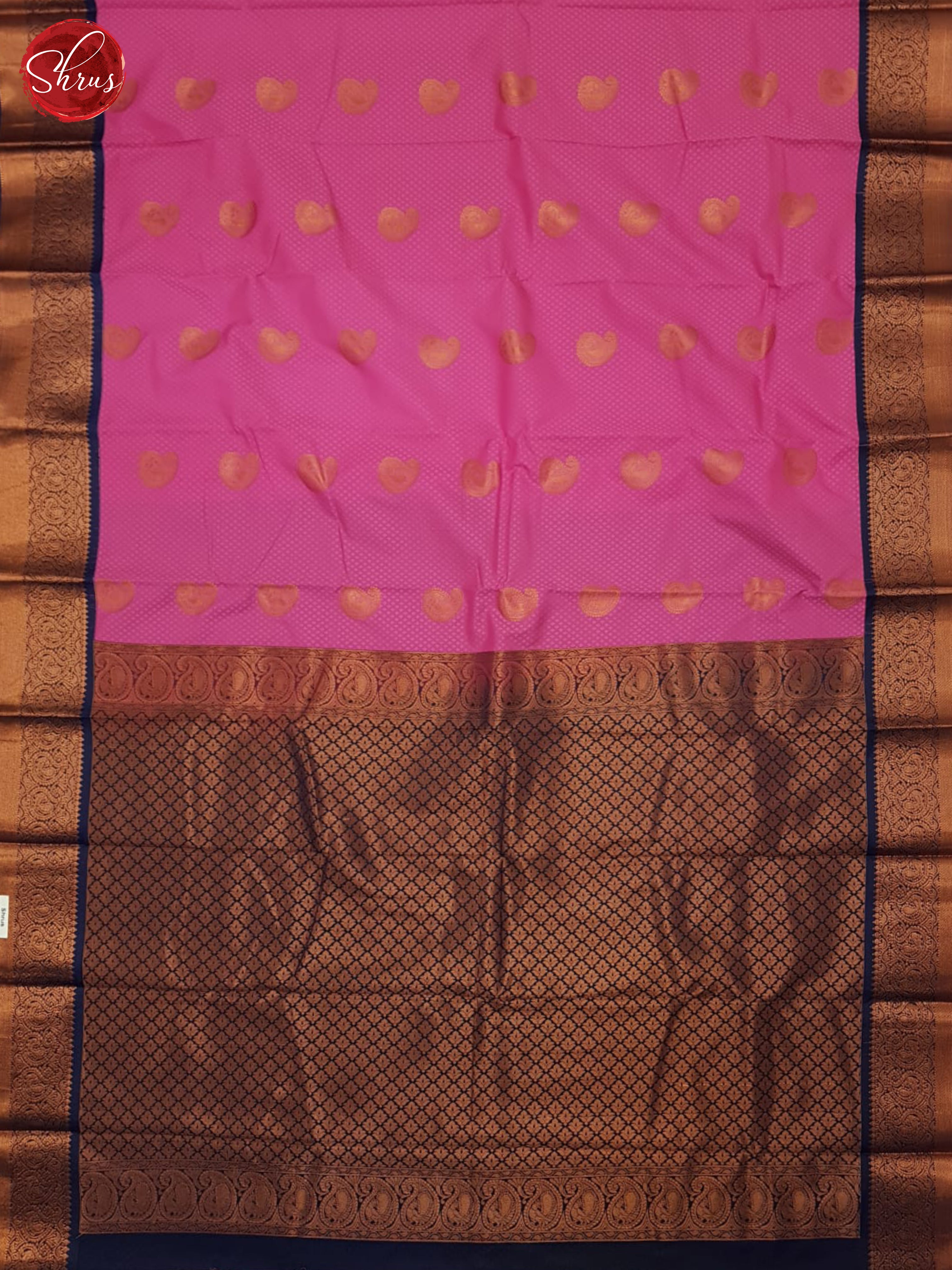 Pink & Blue - Semi Kanchipuram - Shop on ShrusEternity.com