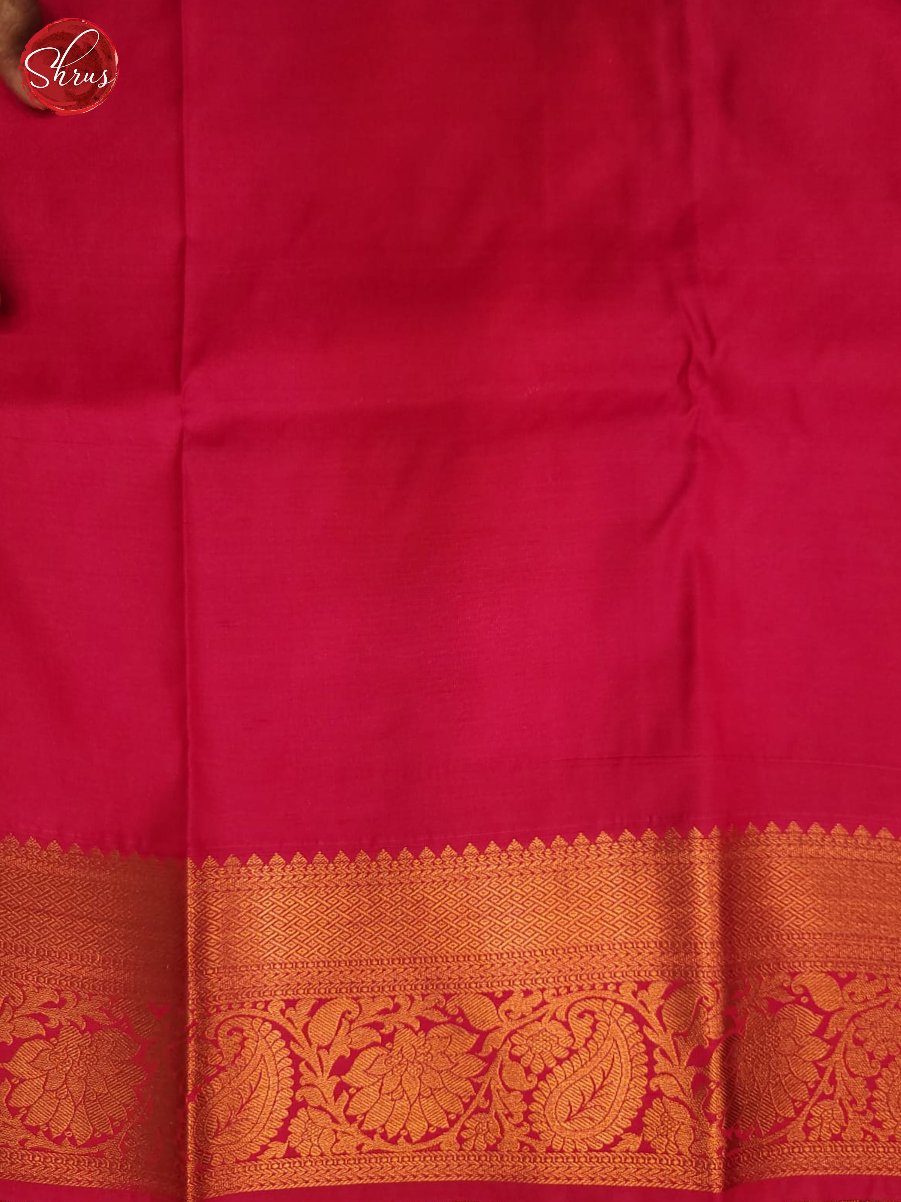 Navy Blue & Pink  - Semi Kanchipuram Saree - Shop on ShrusEternity.com