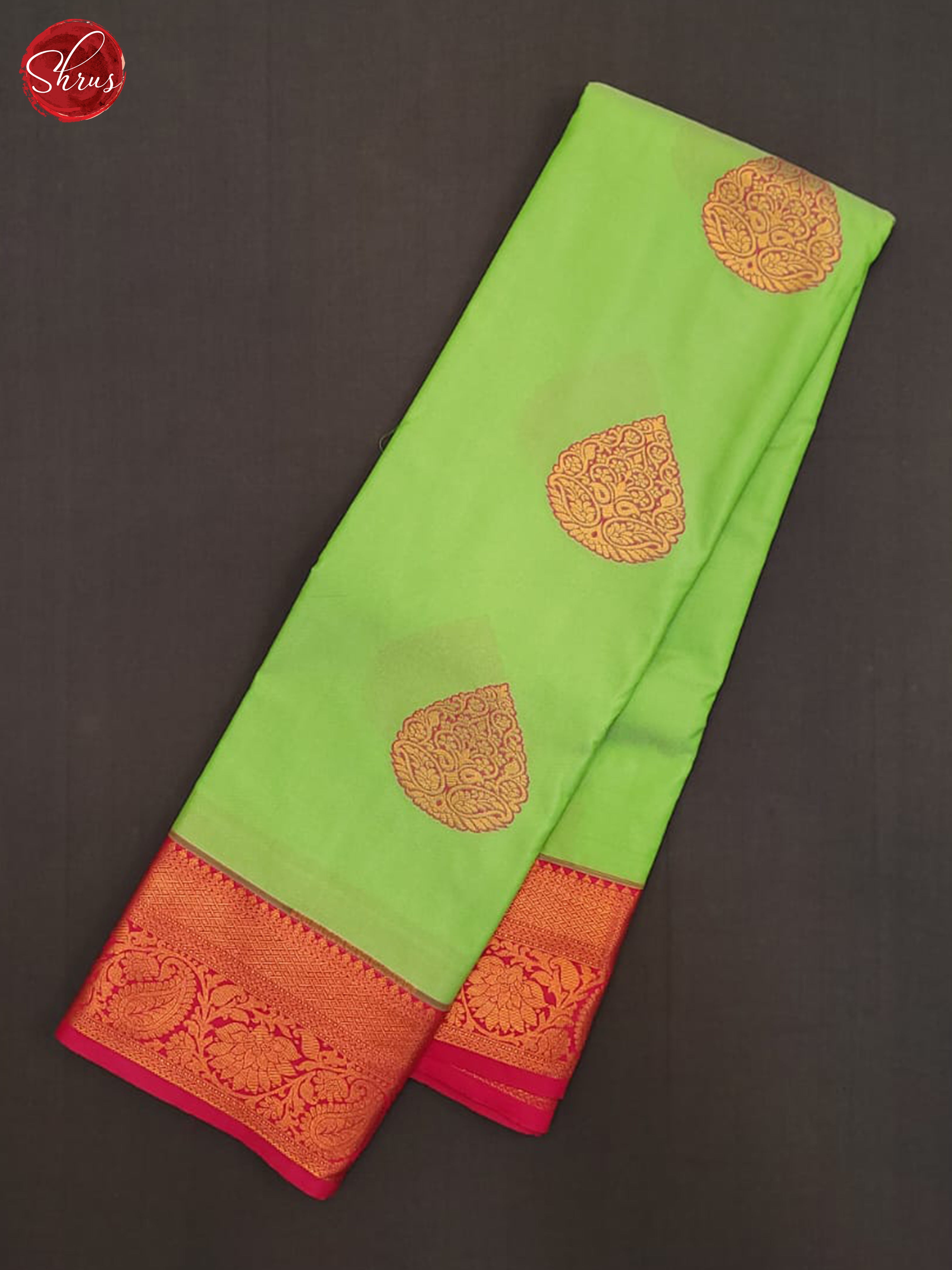 Green & Pink - Semi Kanchipuram Saree - Shop on ShrusEternity.com