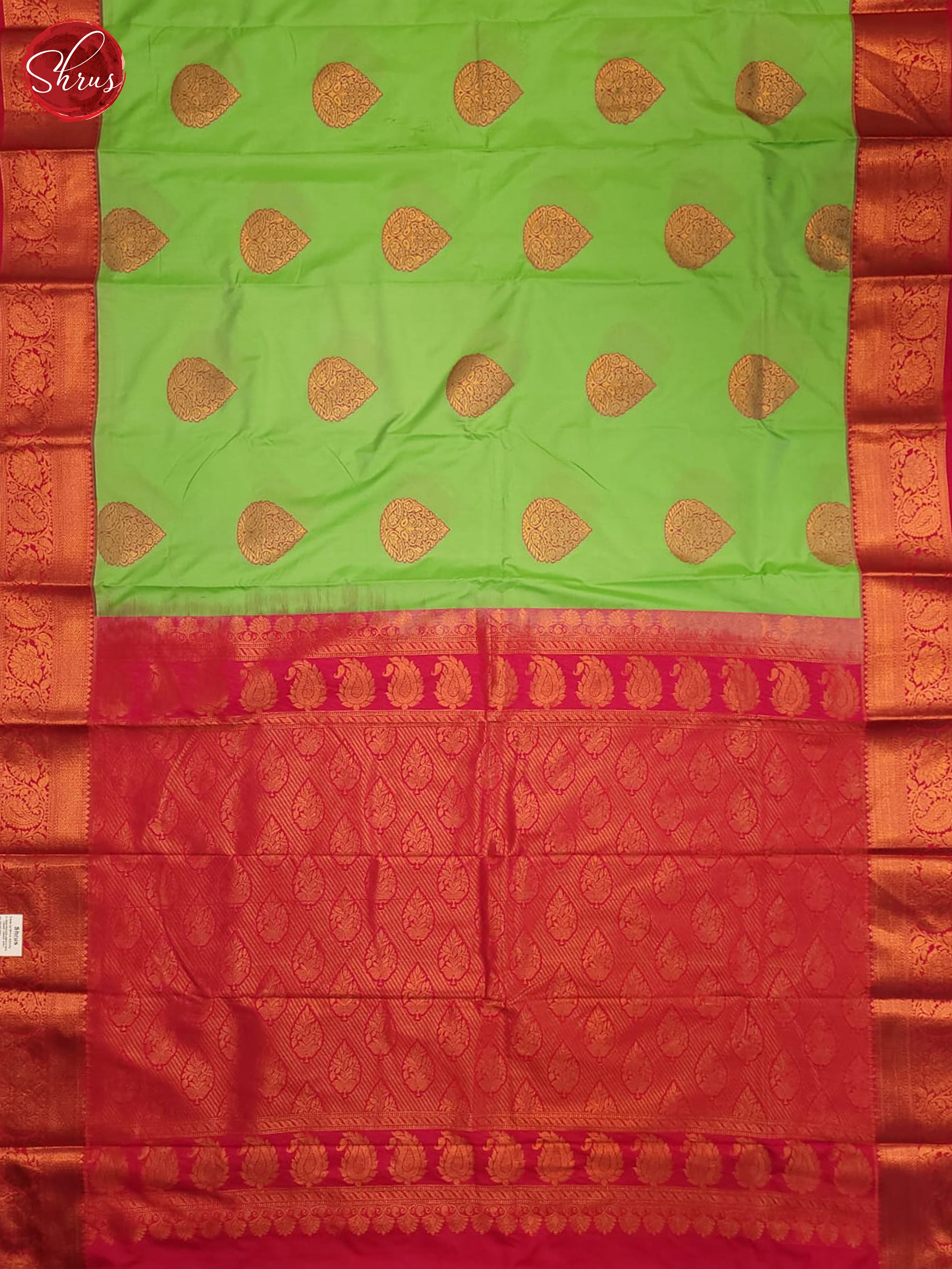 Green & Pink - Semi Kanchipuram Saree - Shop on ShrusEternity.com