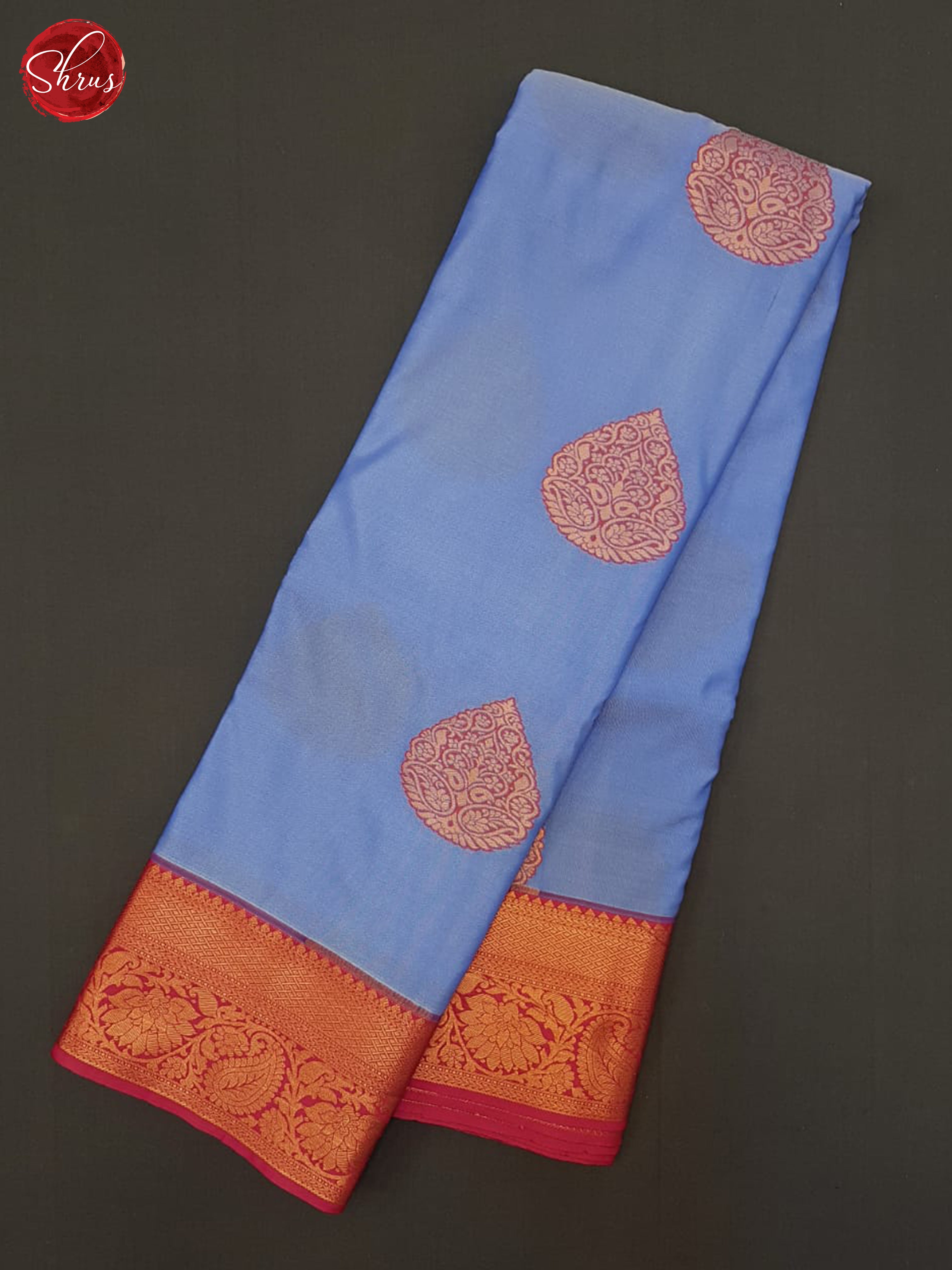 Blue & Pink  - Semi Kanchipuram Saree - Shop on ShrusEternity.com