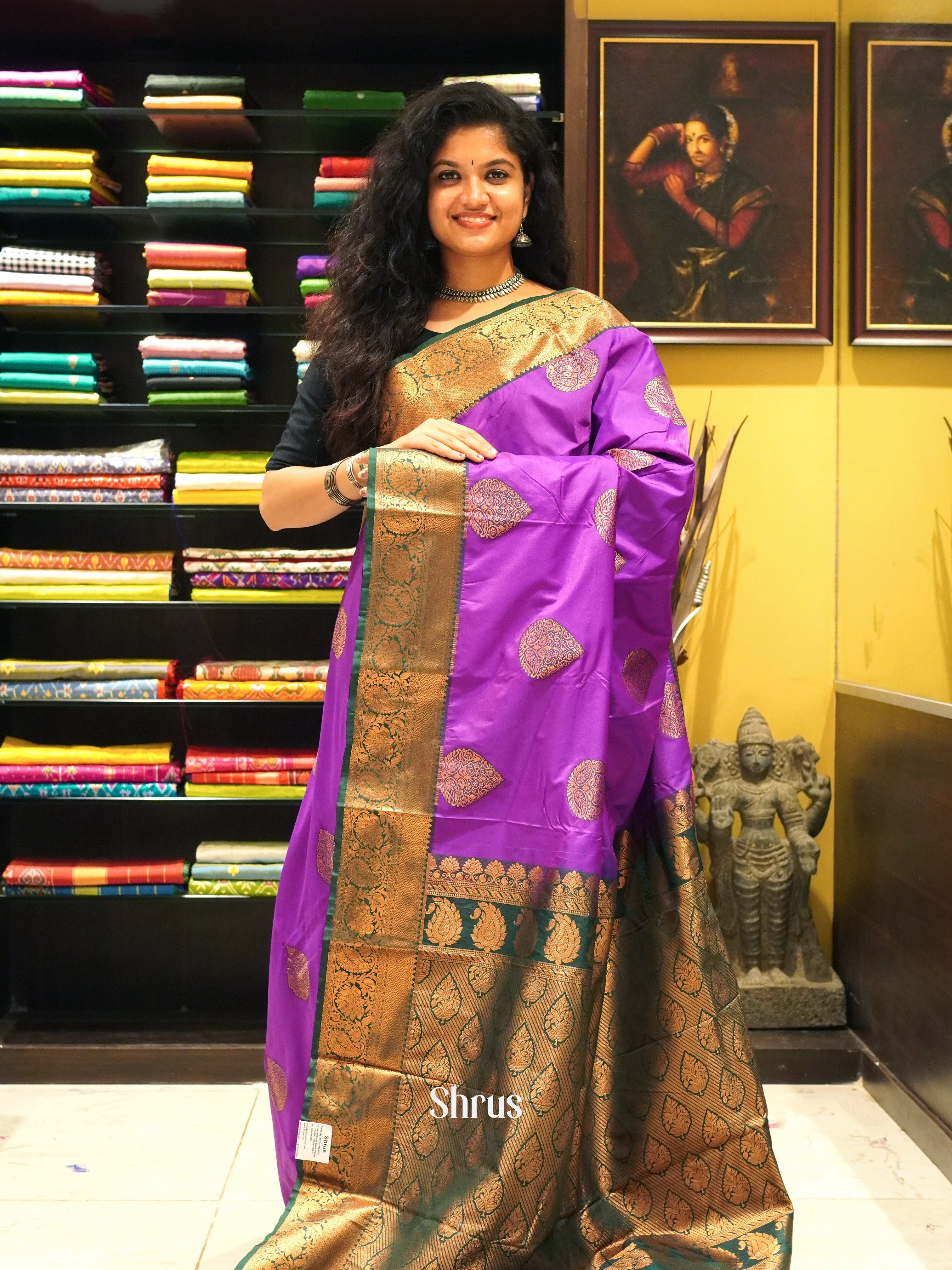 Pink & Green- Semi Kanchipuram Saree