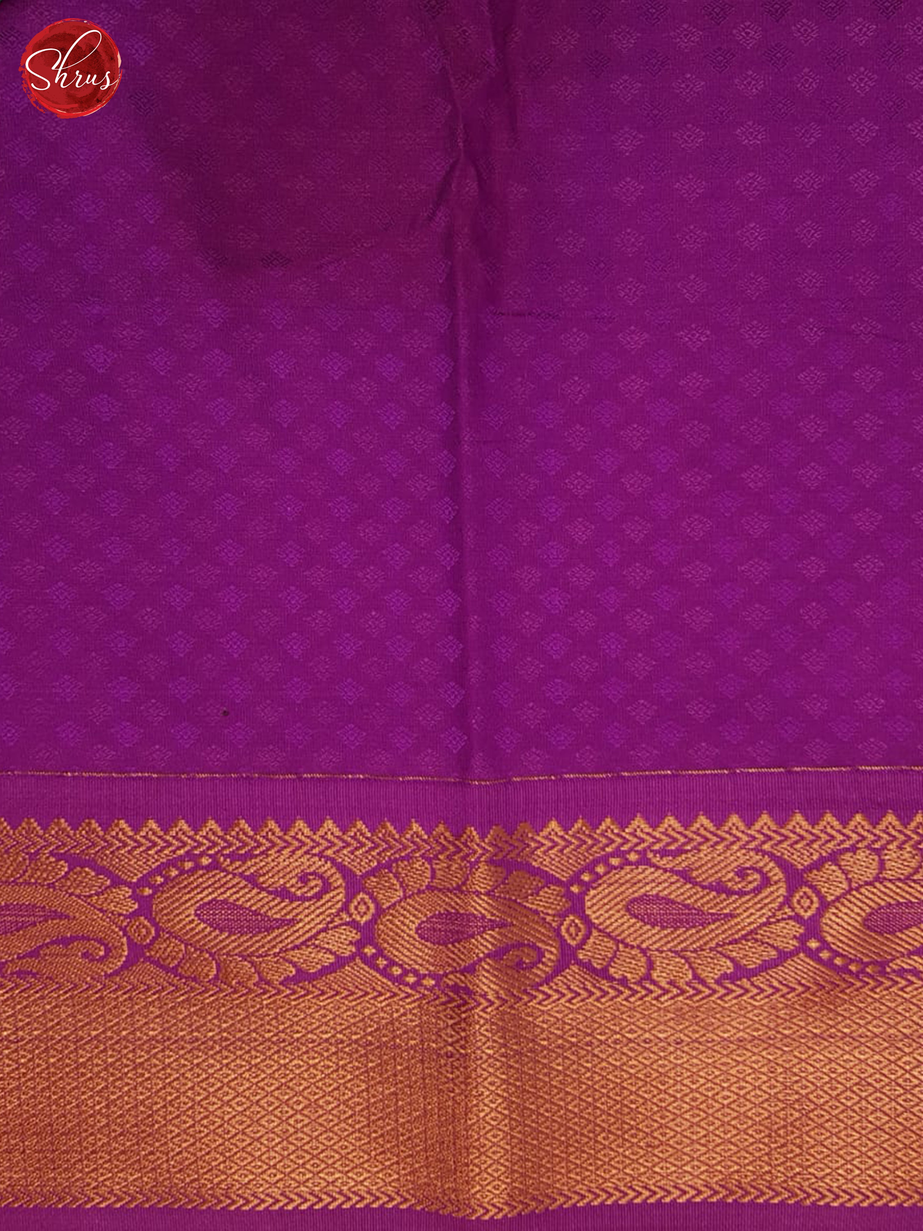 Green  & Purple- Semi Kanchipuram Saree - Shop on ShrusEternity.com