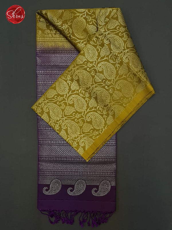 Mehandi Green & Purple- Soft Silk Saree - Shop on ShrusEternity.com