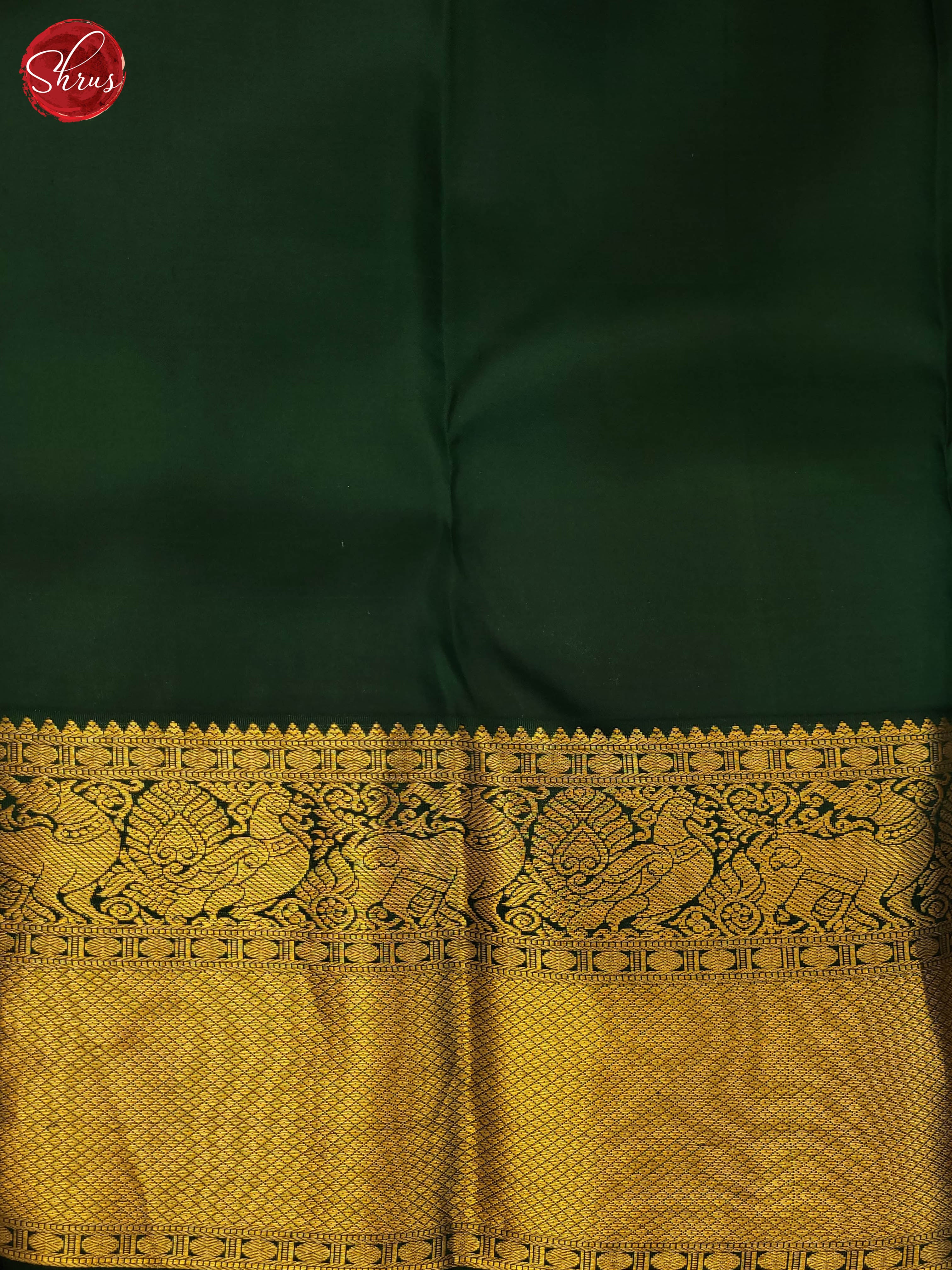 Orangish pink and Green-Kanchipuram Silk Saree - Shop on ShrusEternity.com