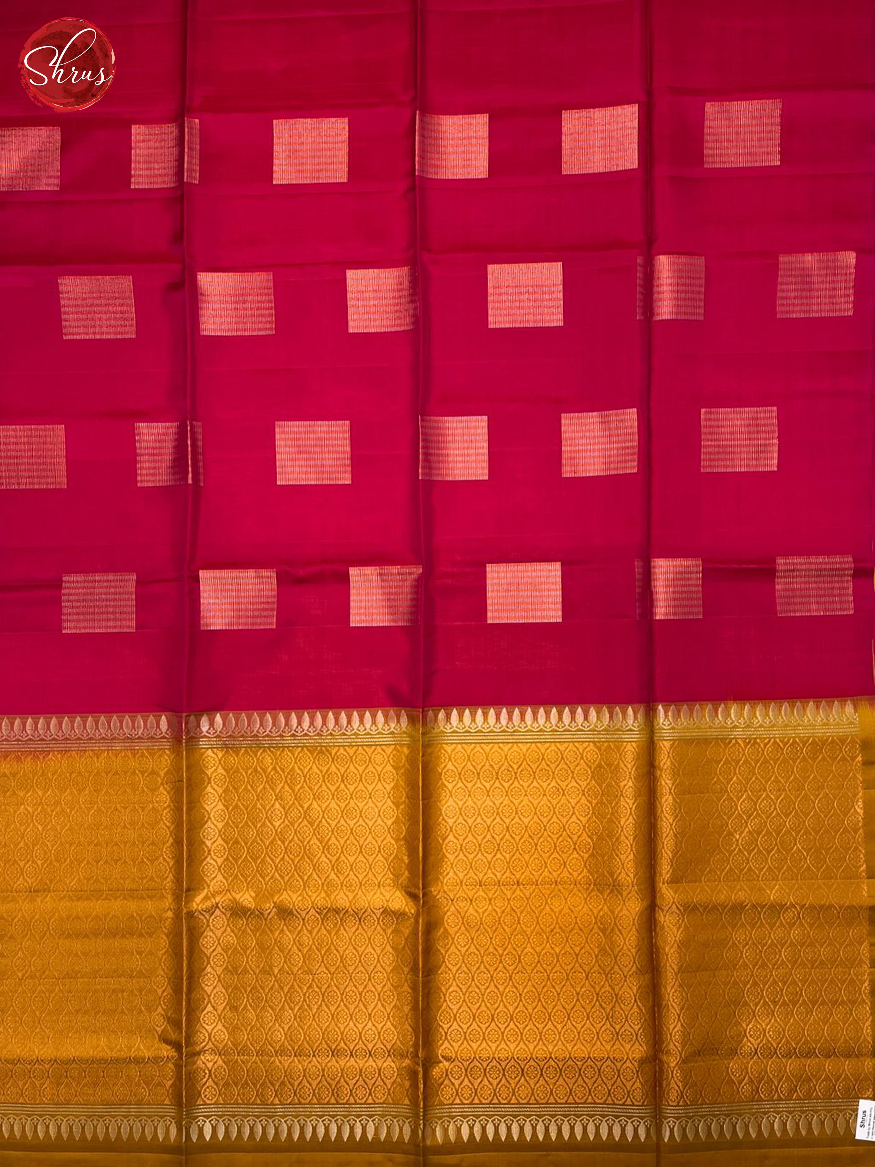 Rani Pink & Mustard- Soft Silk Halfpure Saree - Shop on ShrusEternity.com