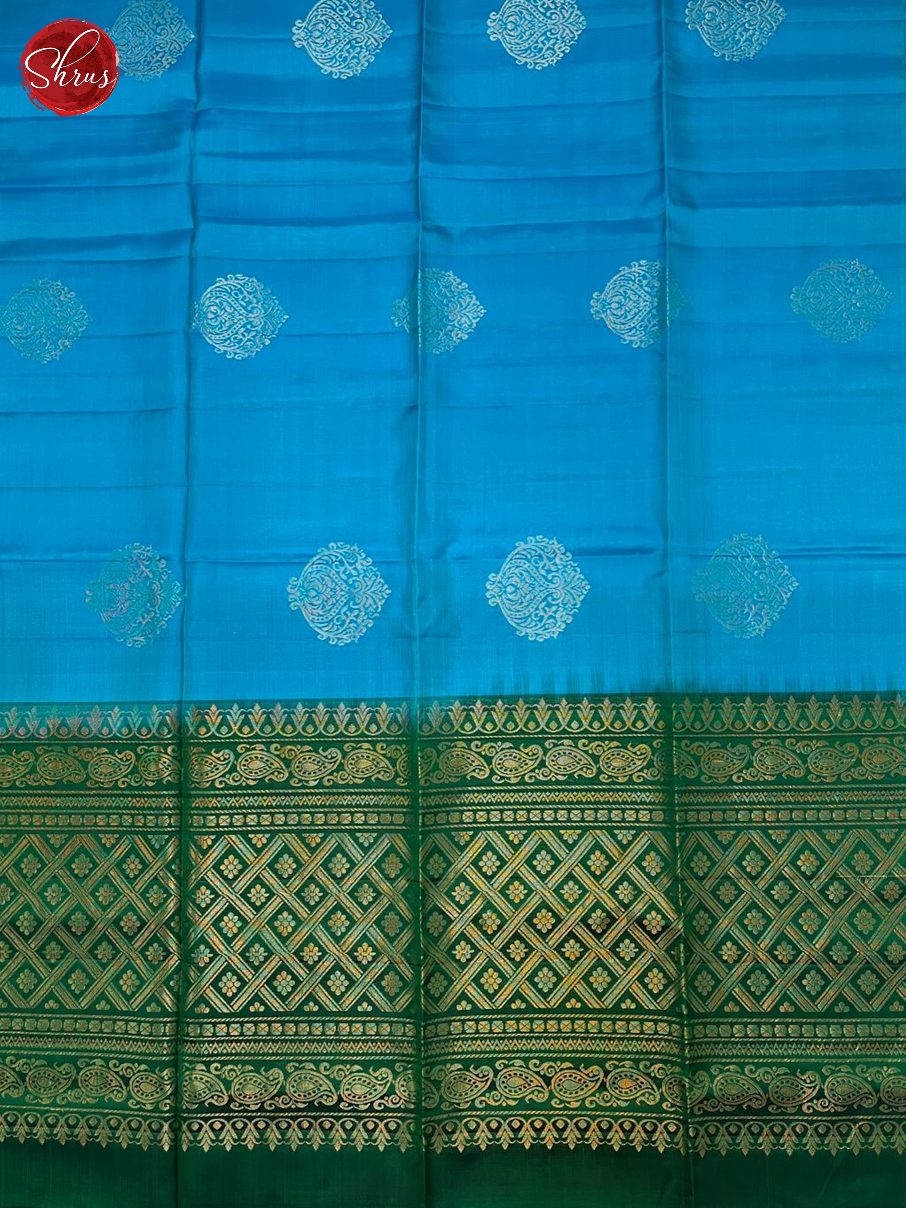 Blue & Green - Soft Silk Halfpure Saree - Shop on ShrusEternity.com