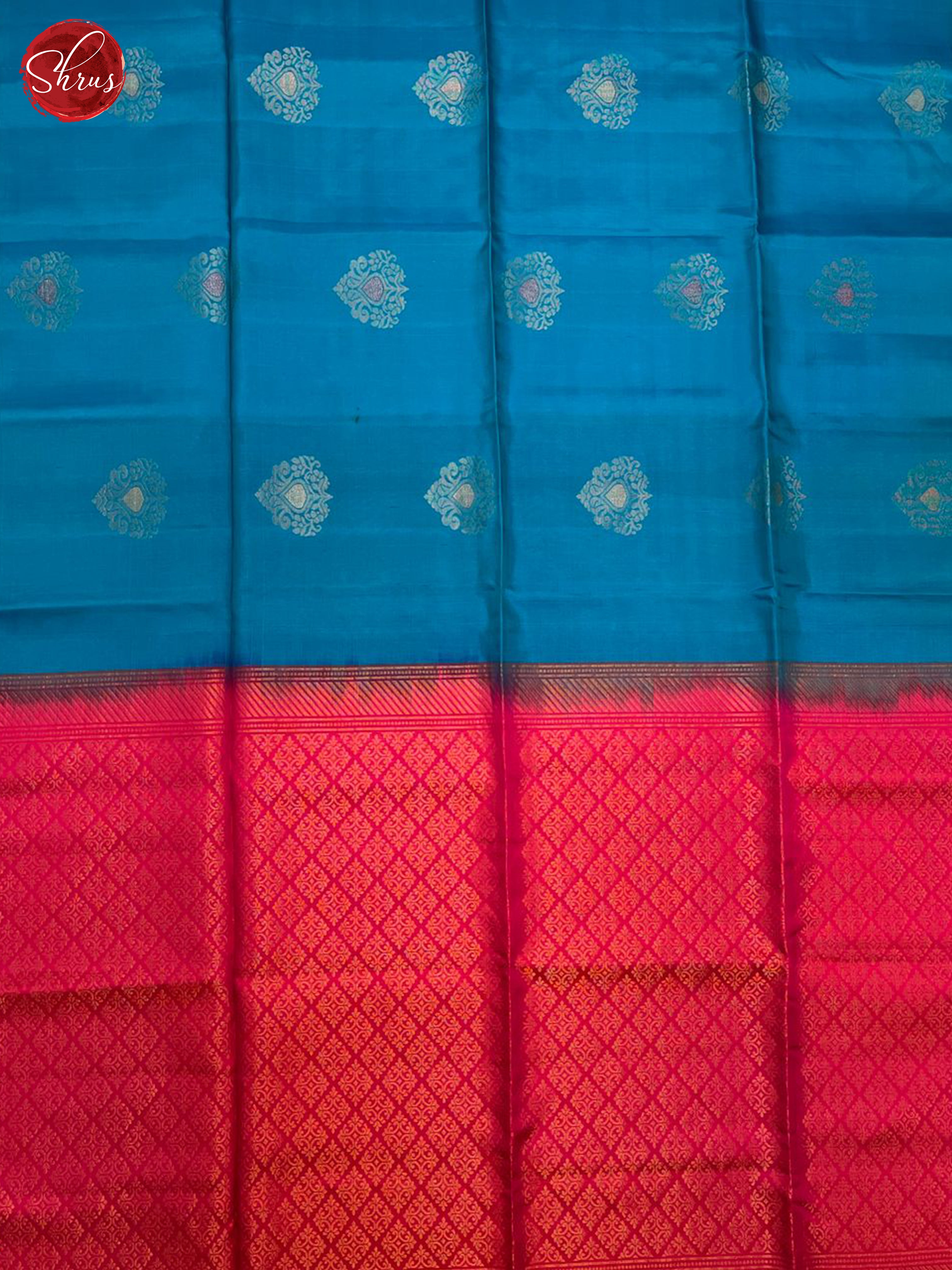 Blue & Pink - Soft Silk Halfpure Saree - Shop on ShrusEternity.com