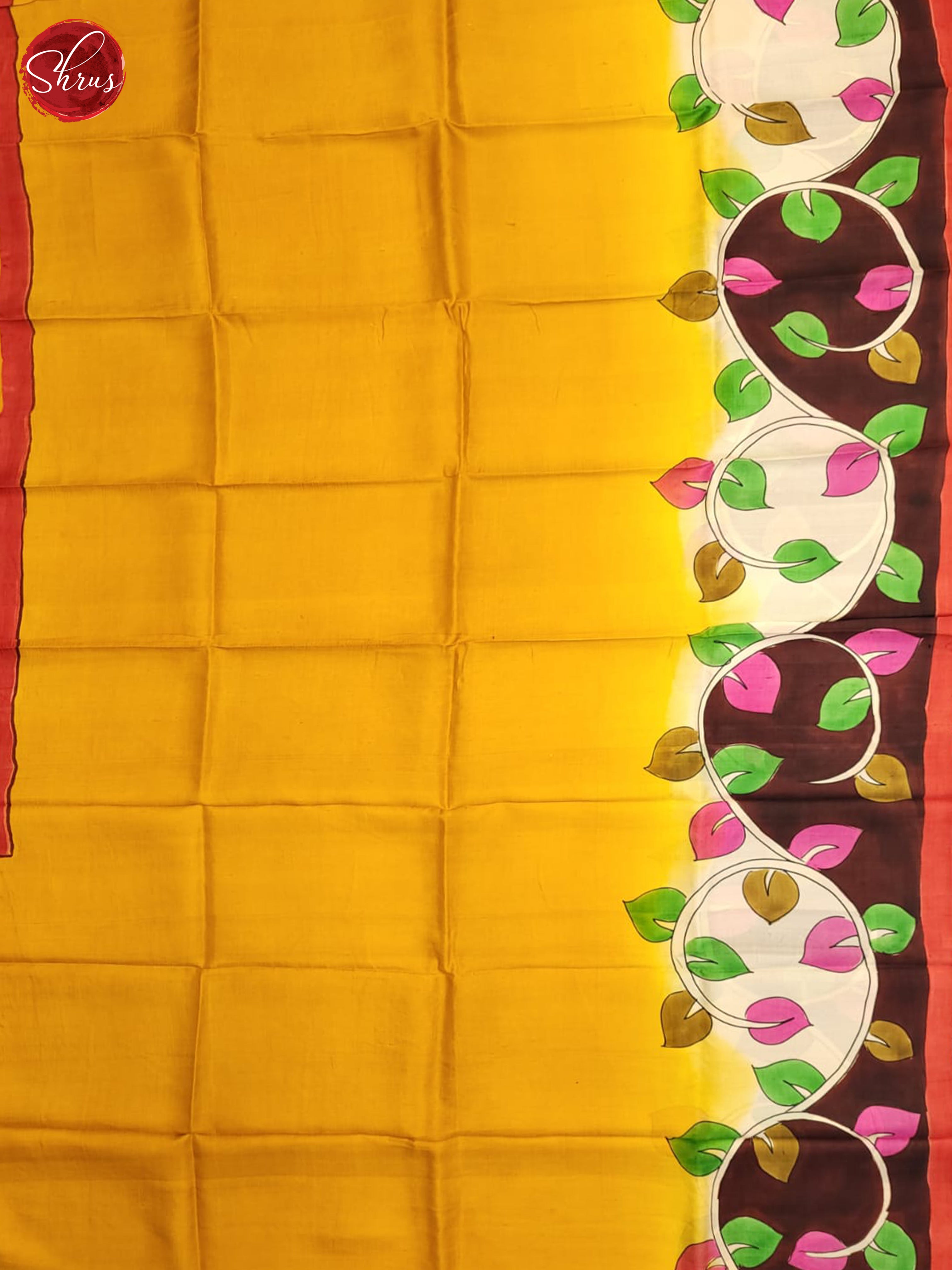Yellow & Brown - Murshidabad Silk Saree - Shop on ShrusEternity.com