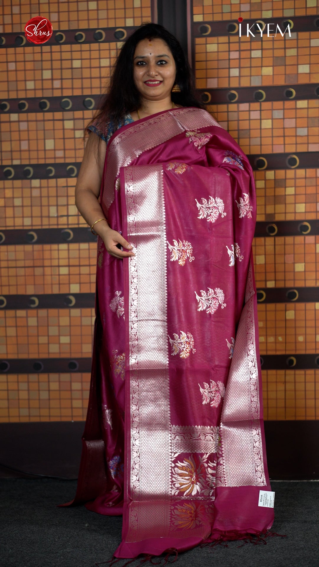 Majenta Pink(Single Tone) - Tussar Saree - Shop on ShrusEternity.com