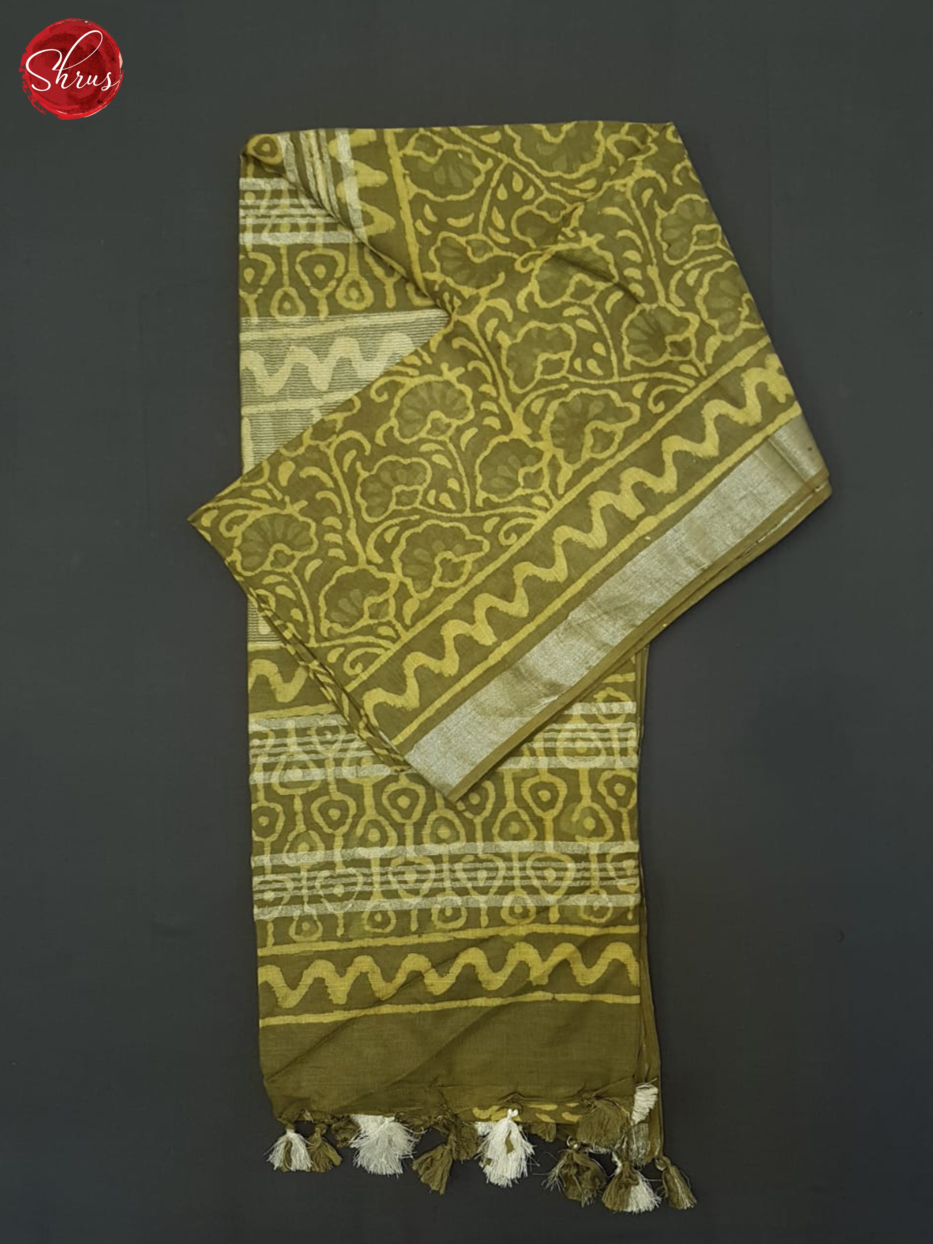 Green(single tone)- Linen Cotton saree - Shop on ShrusEternity.com