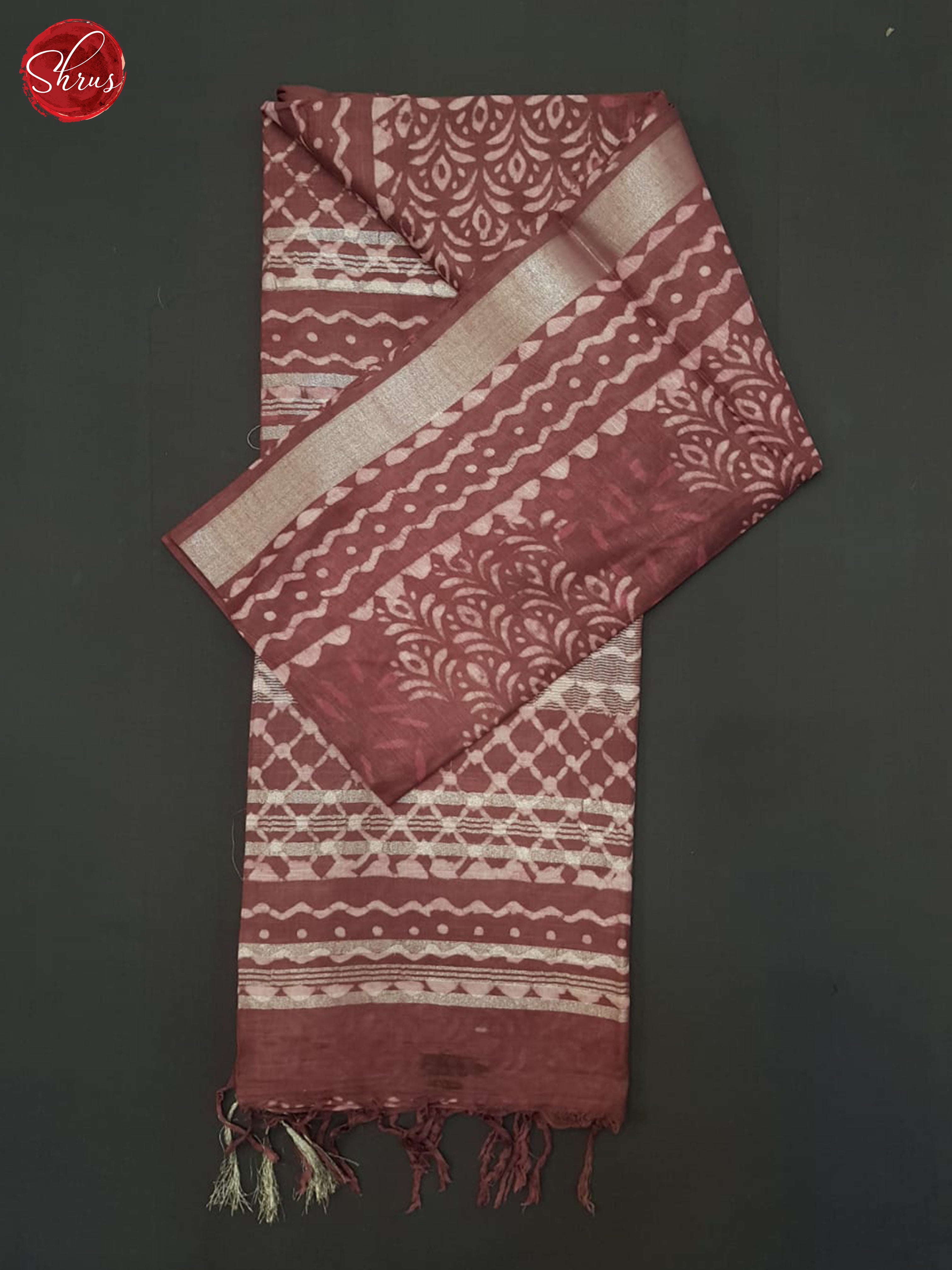 Dusty Maroon(single tone)- Linen Cotton saree - Shop on ShrusEternity.com