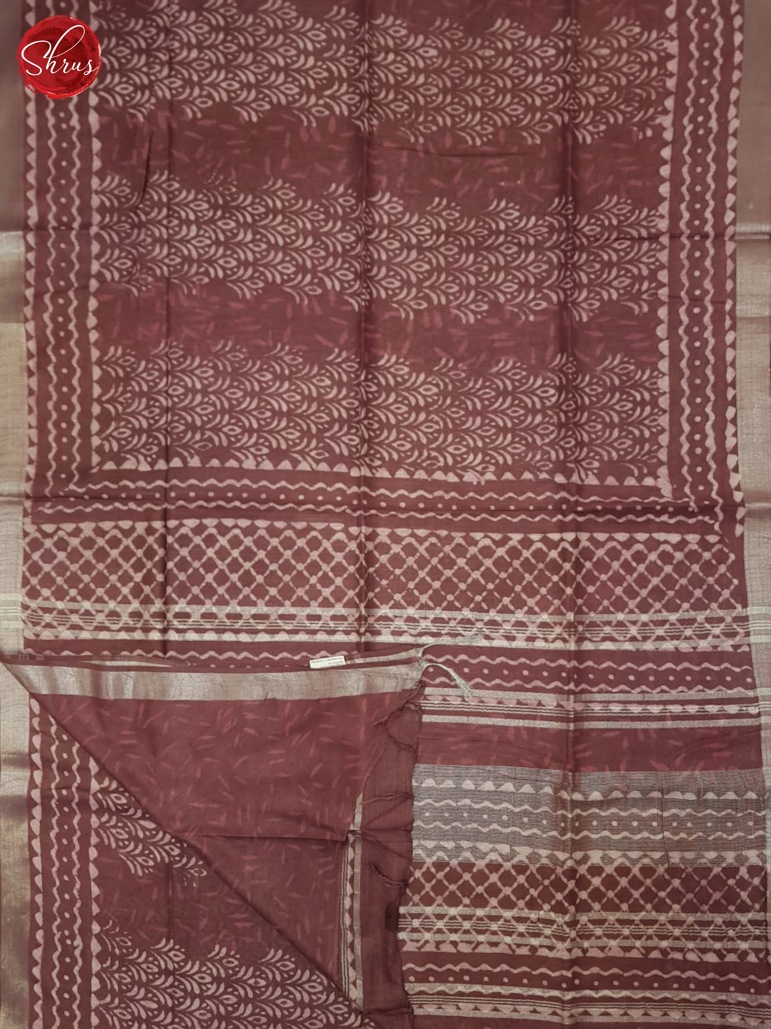 Dusty Maroon(single tone)- Linen Cotton saree - Shop on ShrusEternity.com