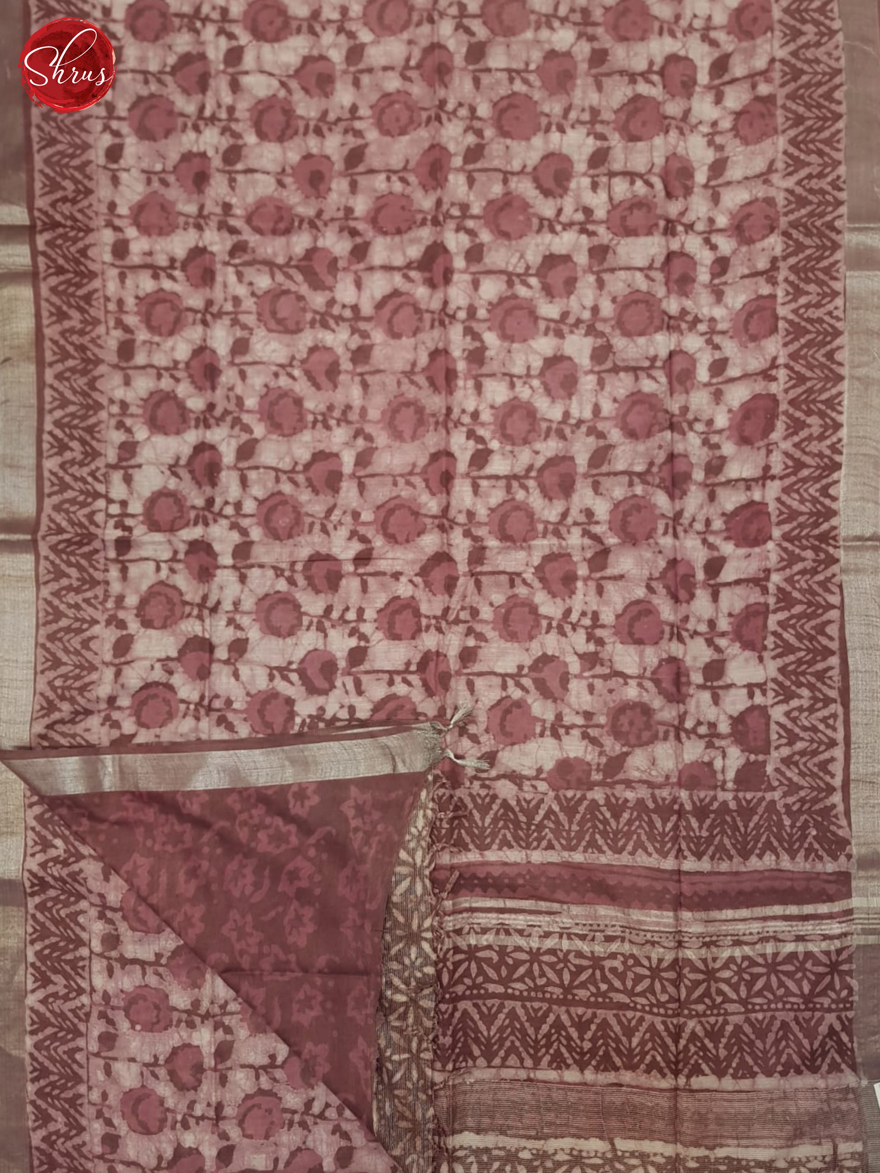 Dusty Pink(single tone)-Linen cotton saree - Shop on ShrusEternity.com