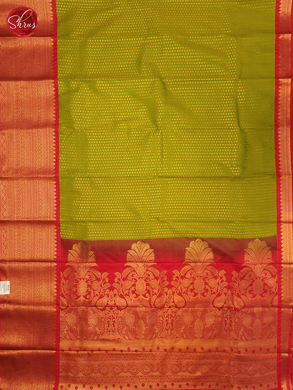 Green & Red - Semi Kanchipuram Saree - Shop on ShrusEternity.com