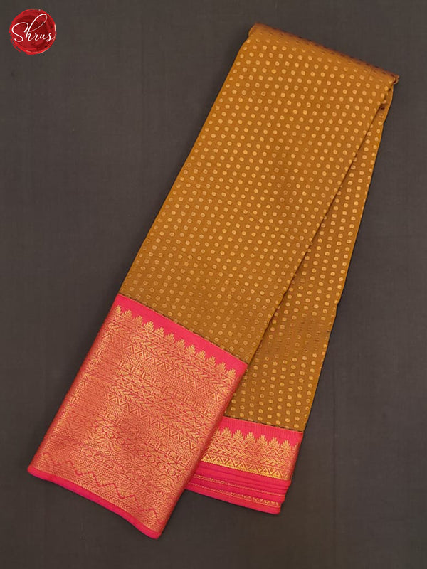 Brown & Pink - Semi Kanchipuram Saree - Shop on ShrusEternity.com
