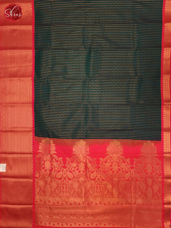 Peacock Neck & Pink - Semi Kanchipuram Saree - Shop on ShrusEternity.com