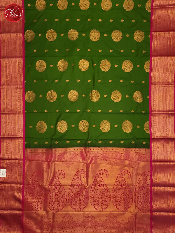 Green & Pink - Semi Kanchipuram Saree - Shop on ShrusEternity.com
