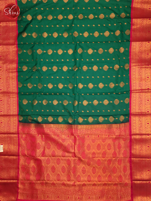Peacock Green & Pink - Semi Kanchipuram Saree - Shop on ShrusEternity.com