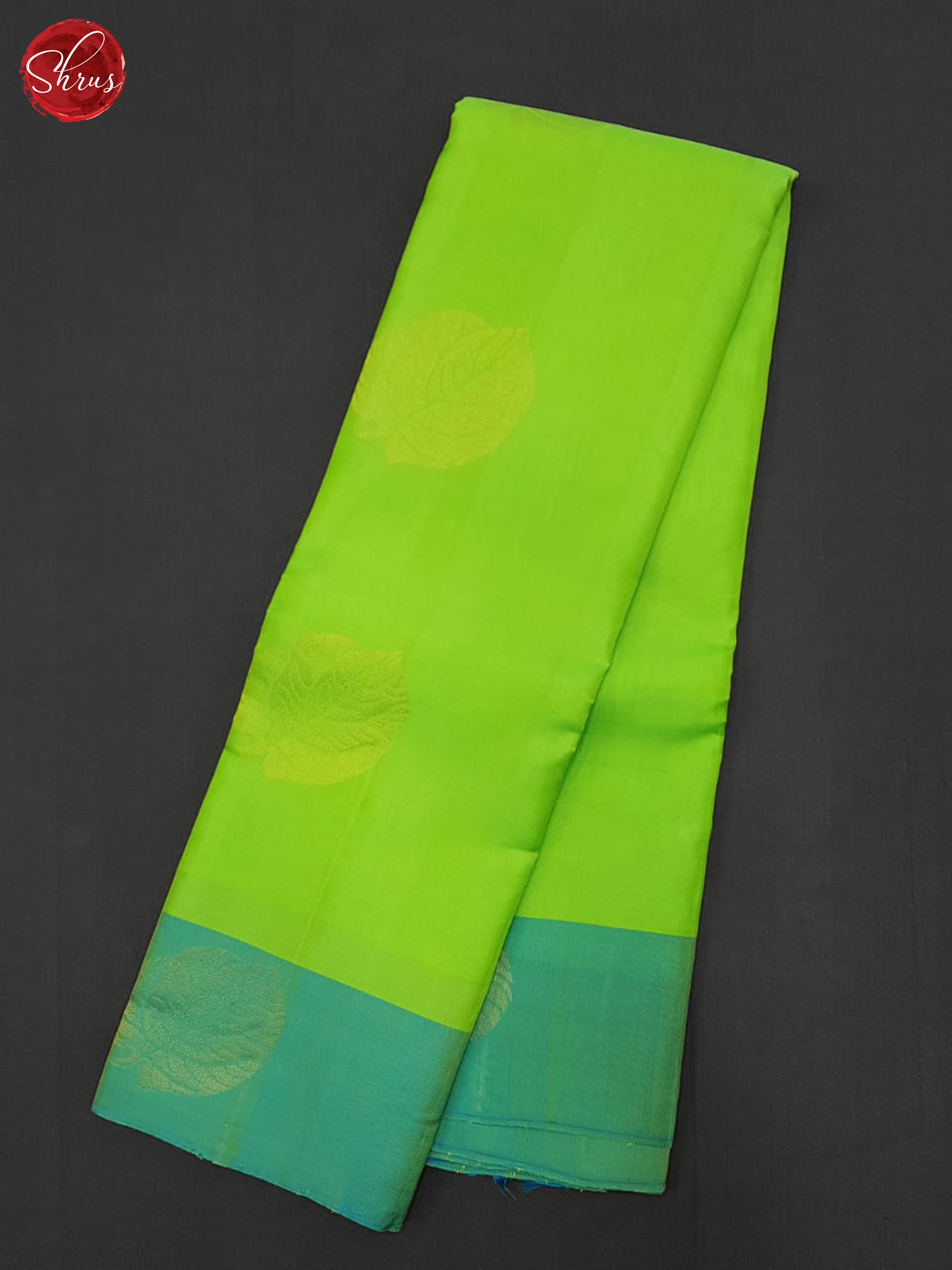 Green & Blue - SOFT SILK Halfpure Saree - Shop on ShrusEternity.com
