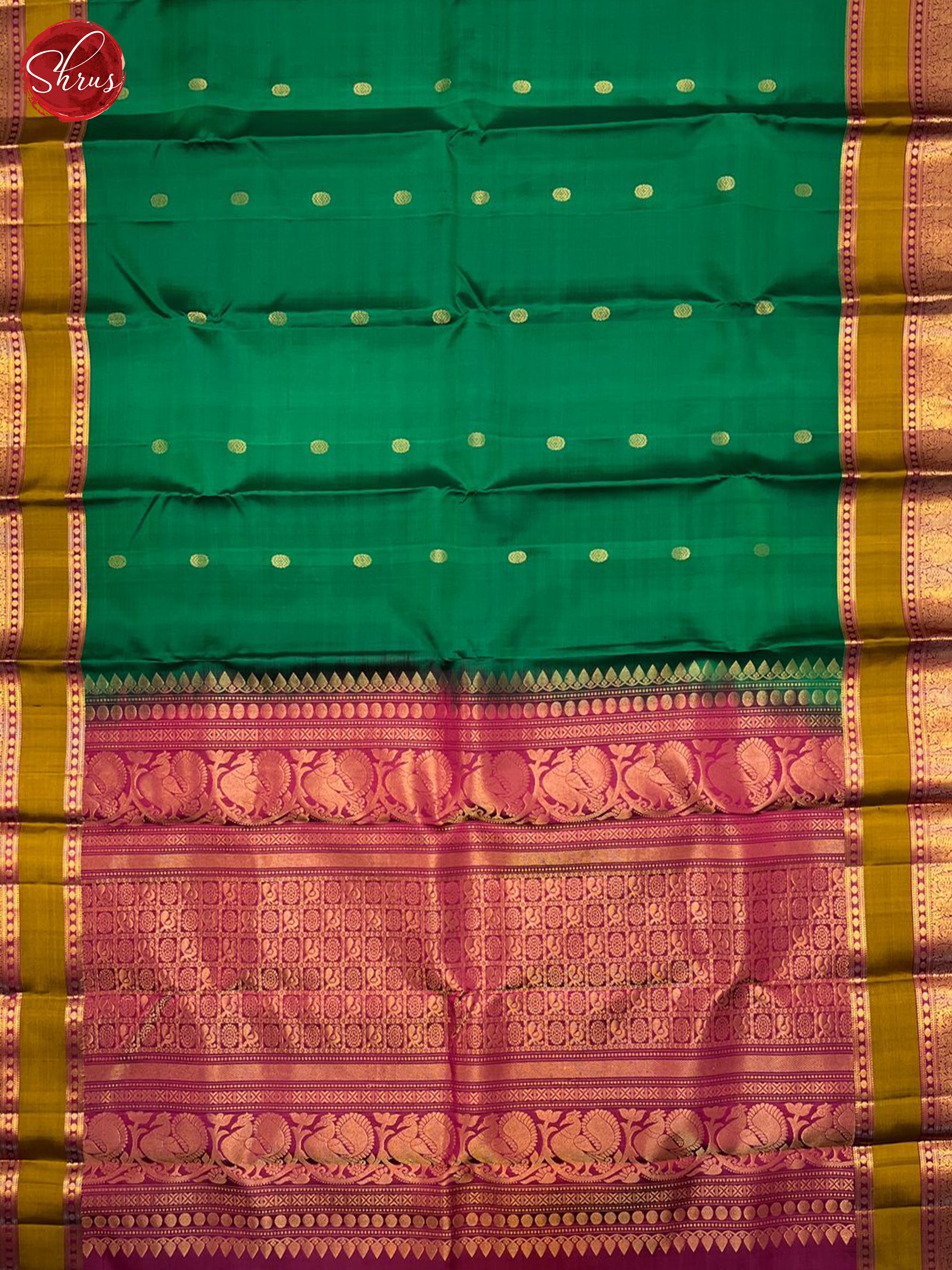 Green & Wine - Soft Silk Saree - Shop on ShrusEternity.com