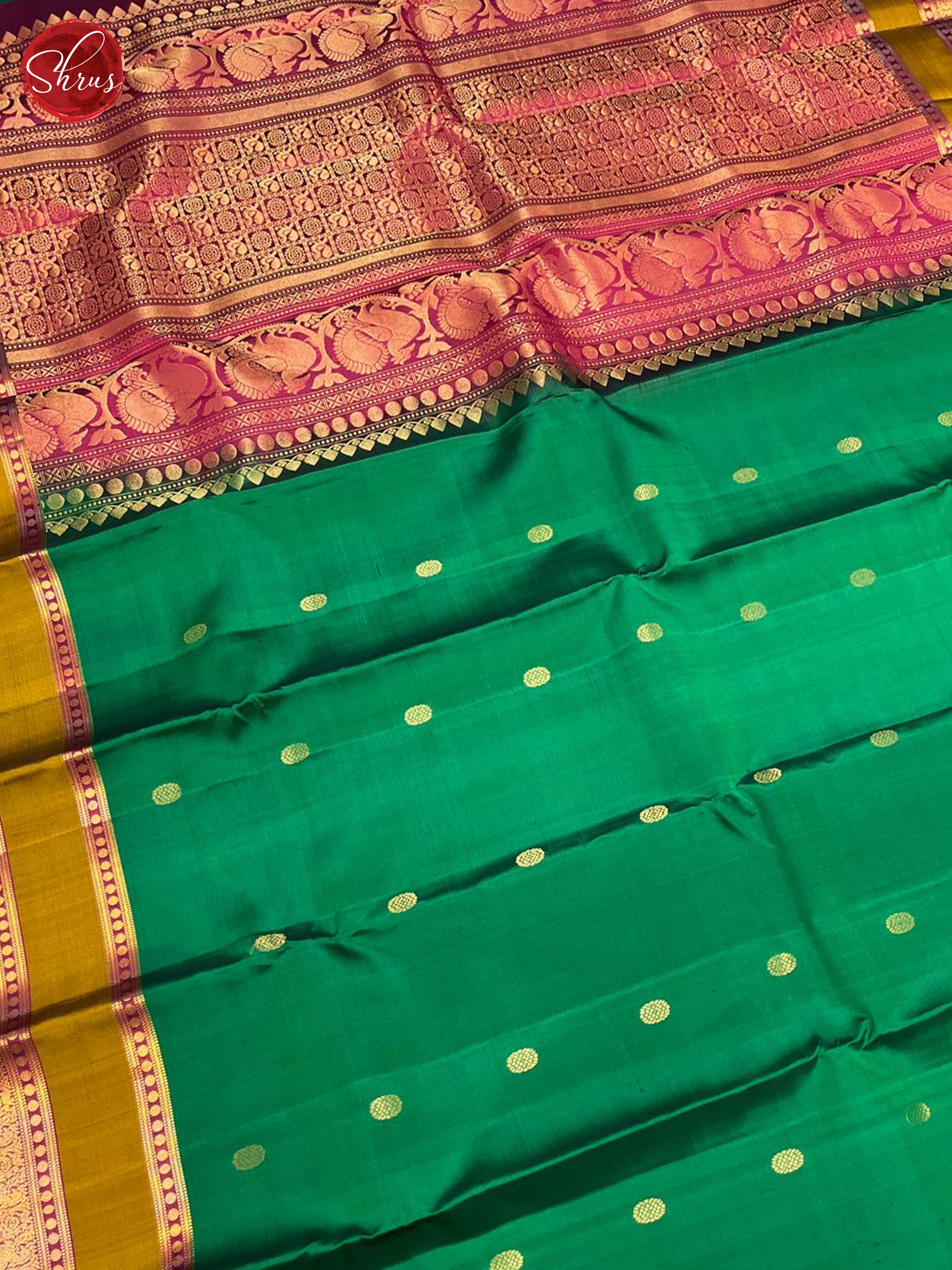 Green & Wine - Soft Silk Saree - Shop on ShrusEternity.com