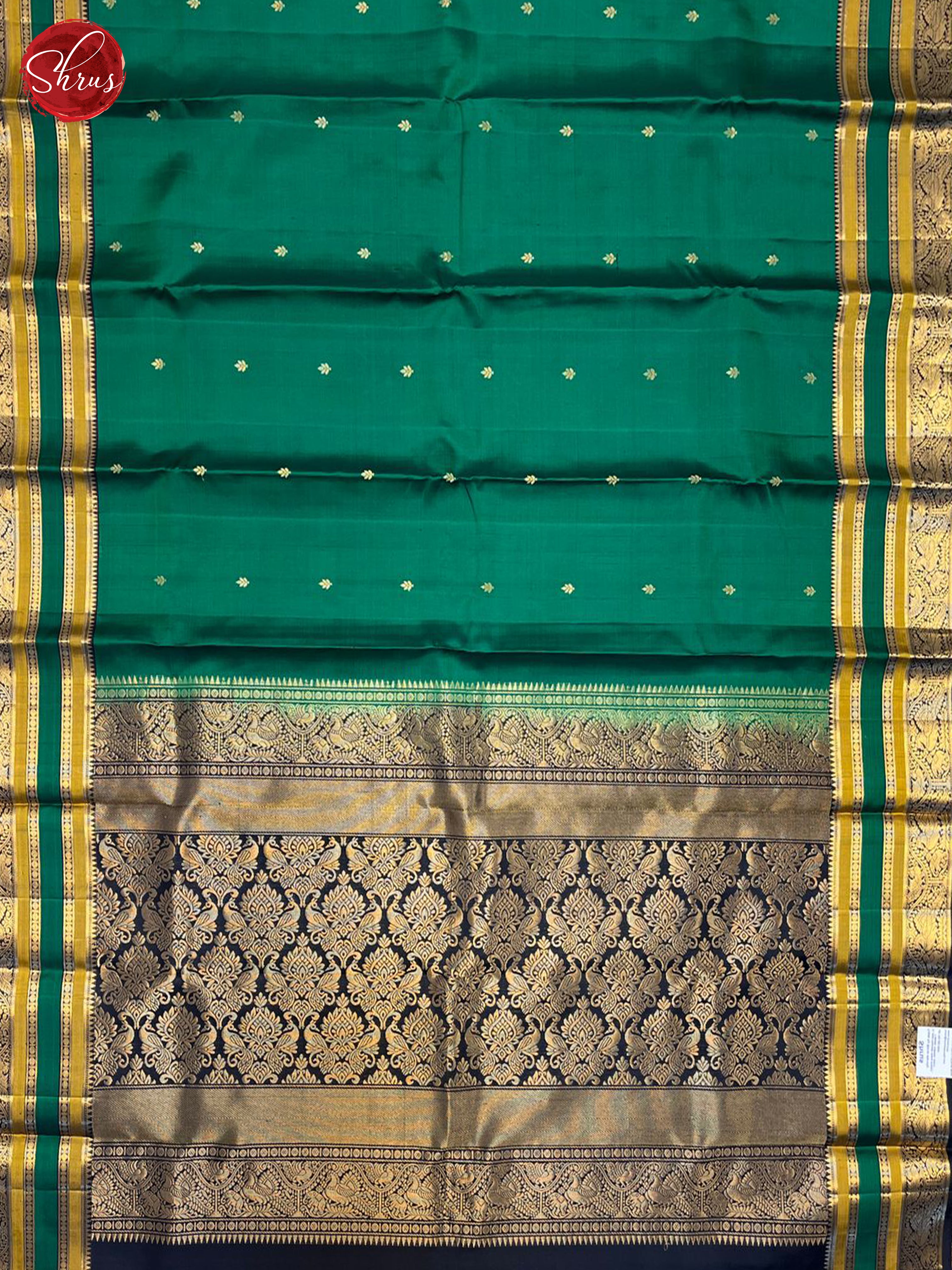 Green & Black - Soft Silk Saree - Shop on ShrusEternity.com