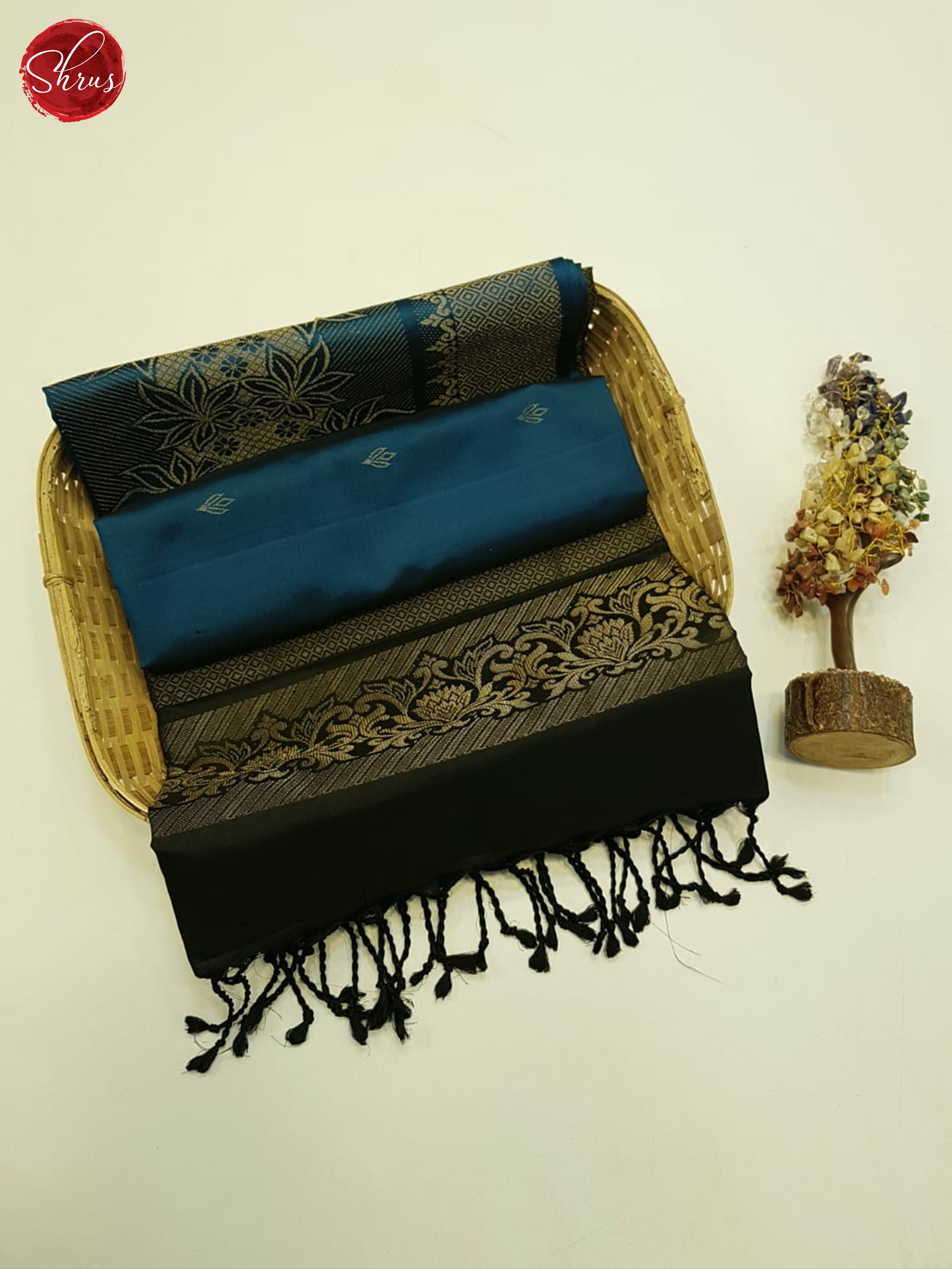 Blue And Black - Soft Silk Saree - Shop on ShrusEternity.com