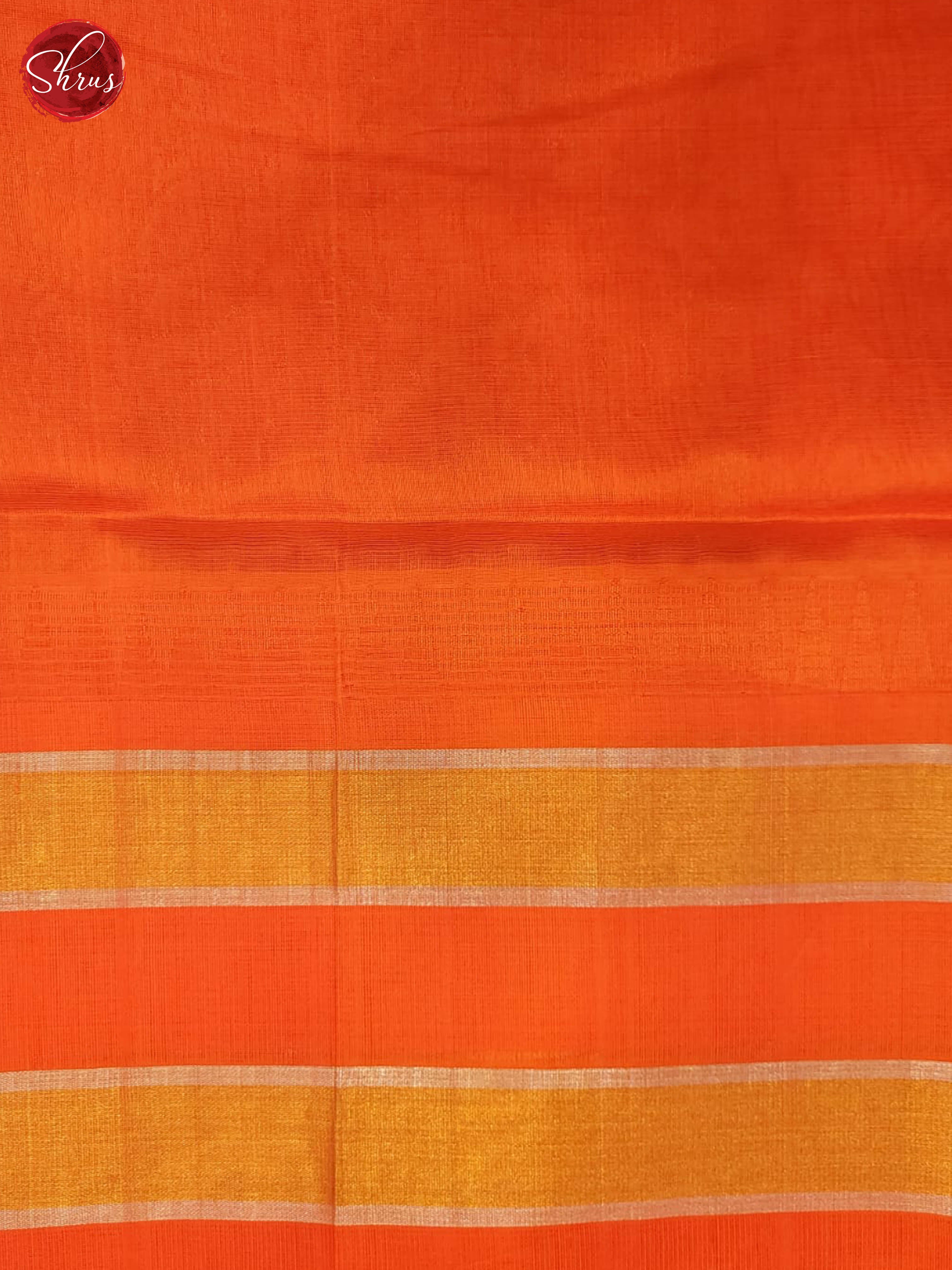 Cream and Orange- Silk Cotton saree - Shop on ShrusEternity.com