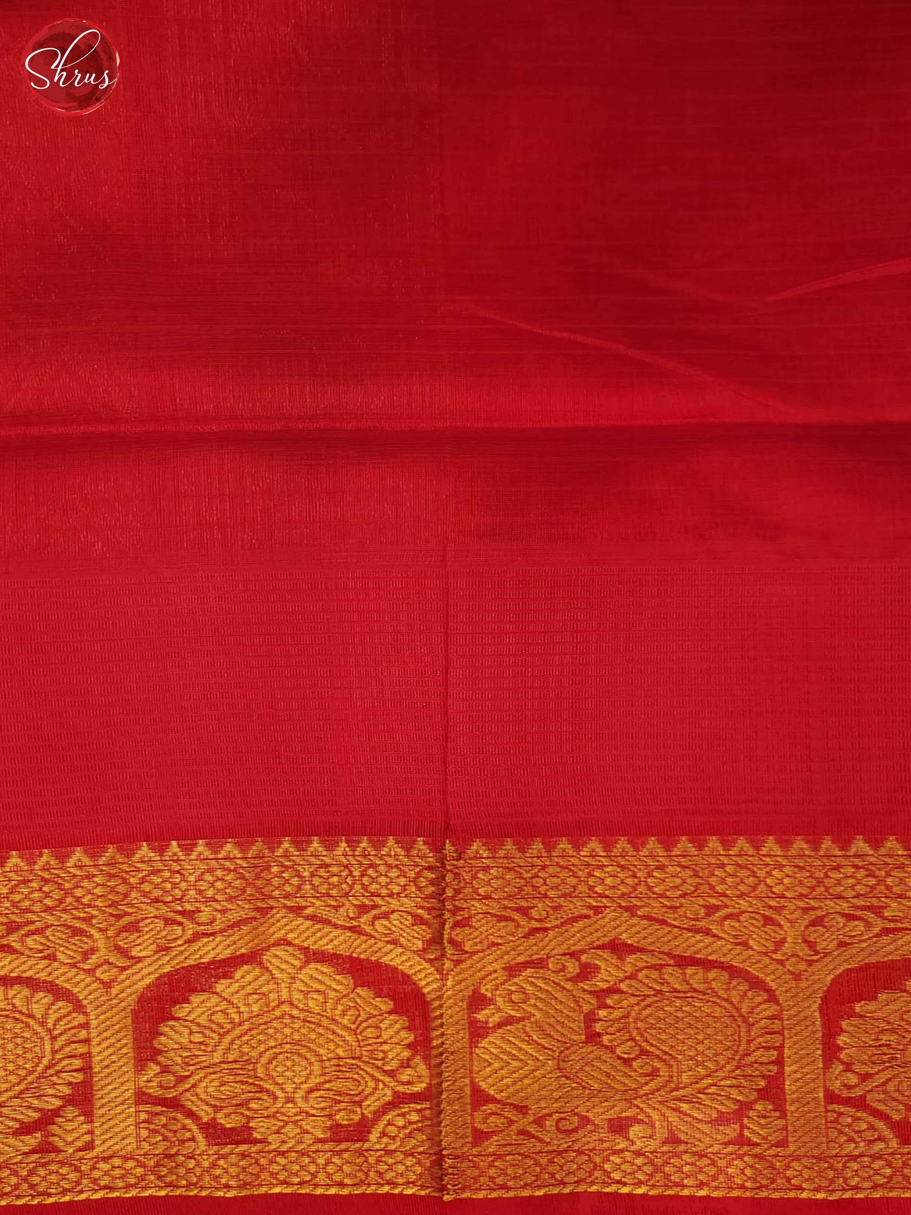 Green and Red-Silk Cotton Saree - Shop on ShrusEternity.com