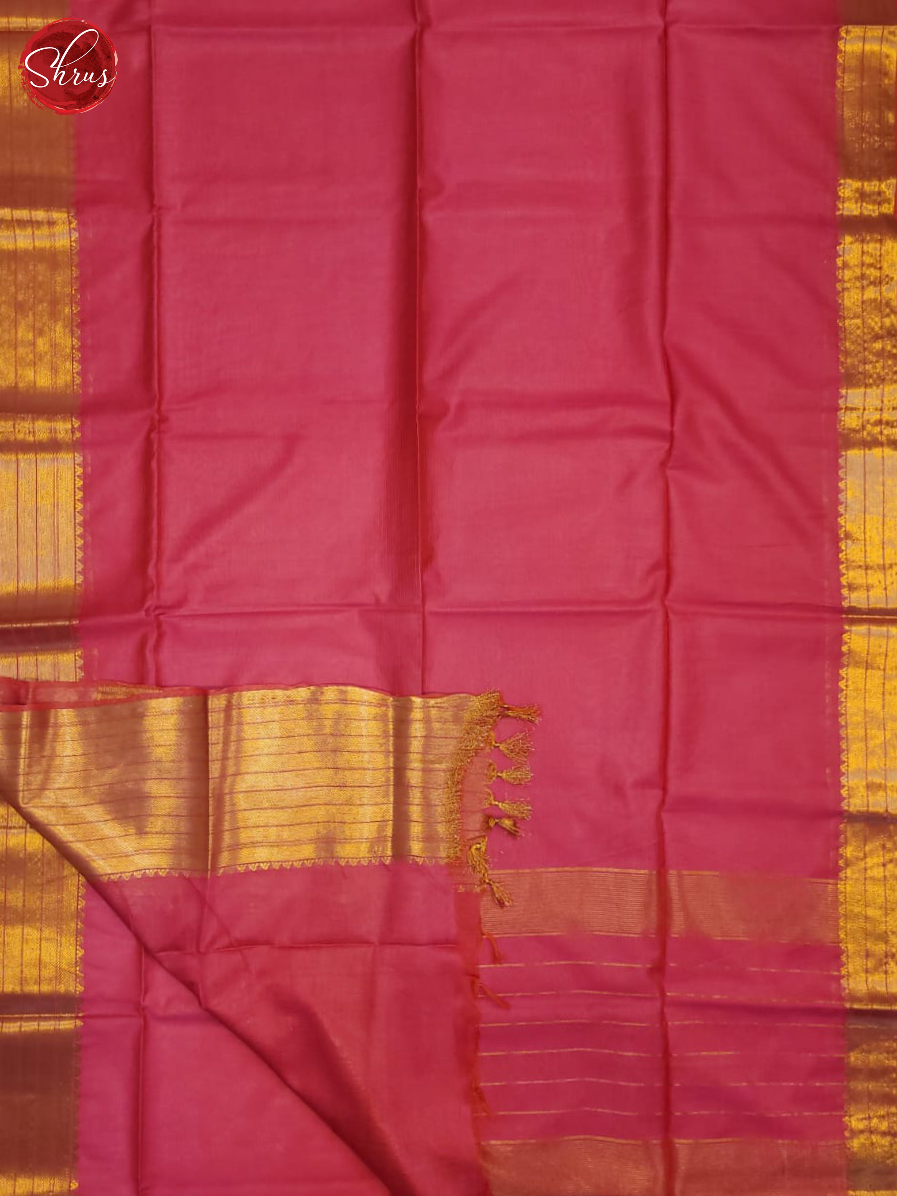 Pink(Single Tone) - Semi Tussar Saree - Shop on ShrusEternity.com