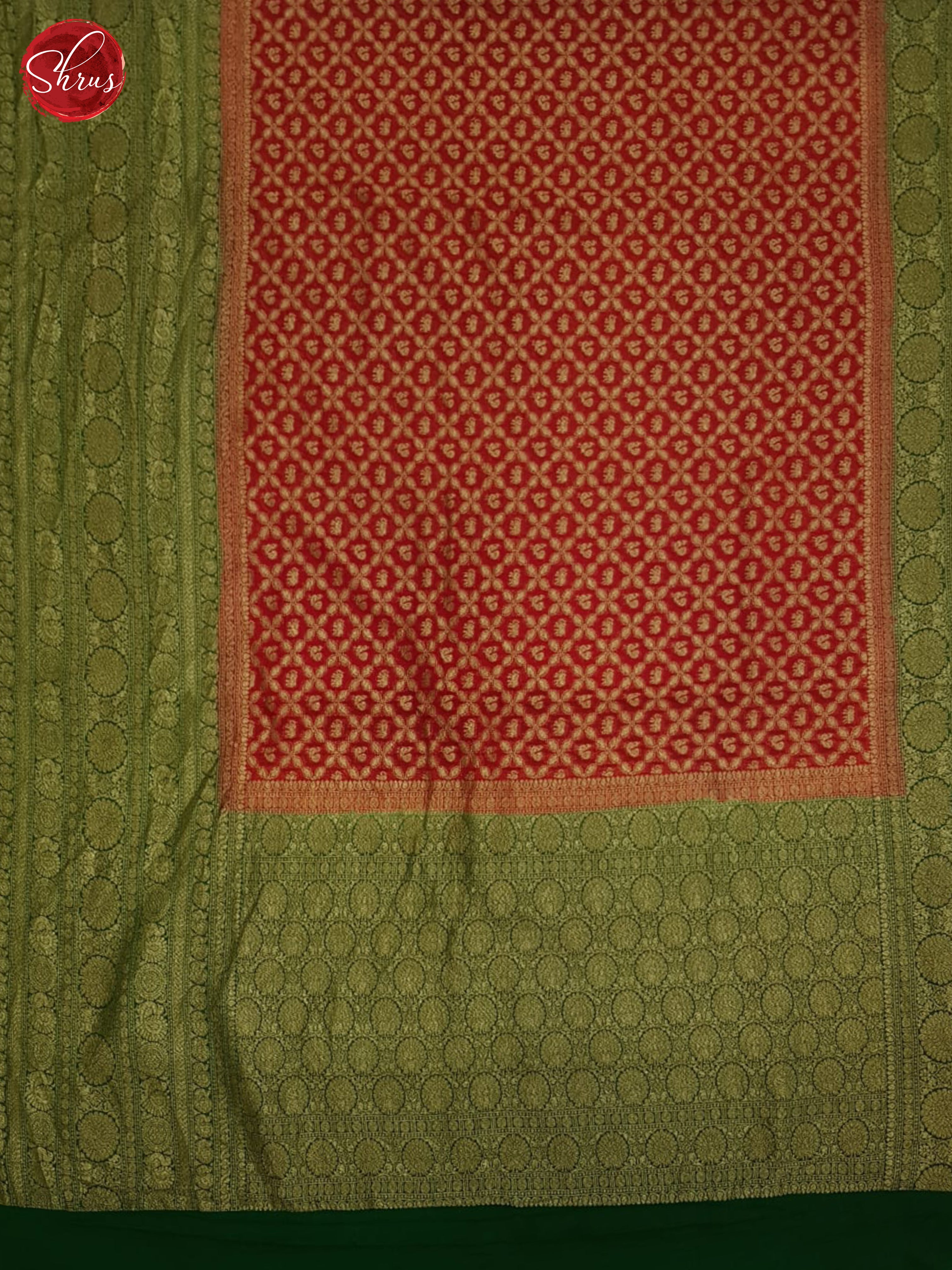 Red And green-Georgette Silk Saree - Shop on ShrusEternity.com