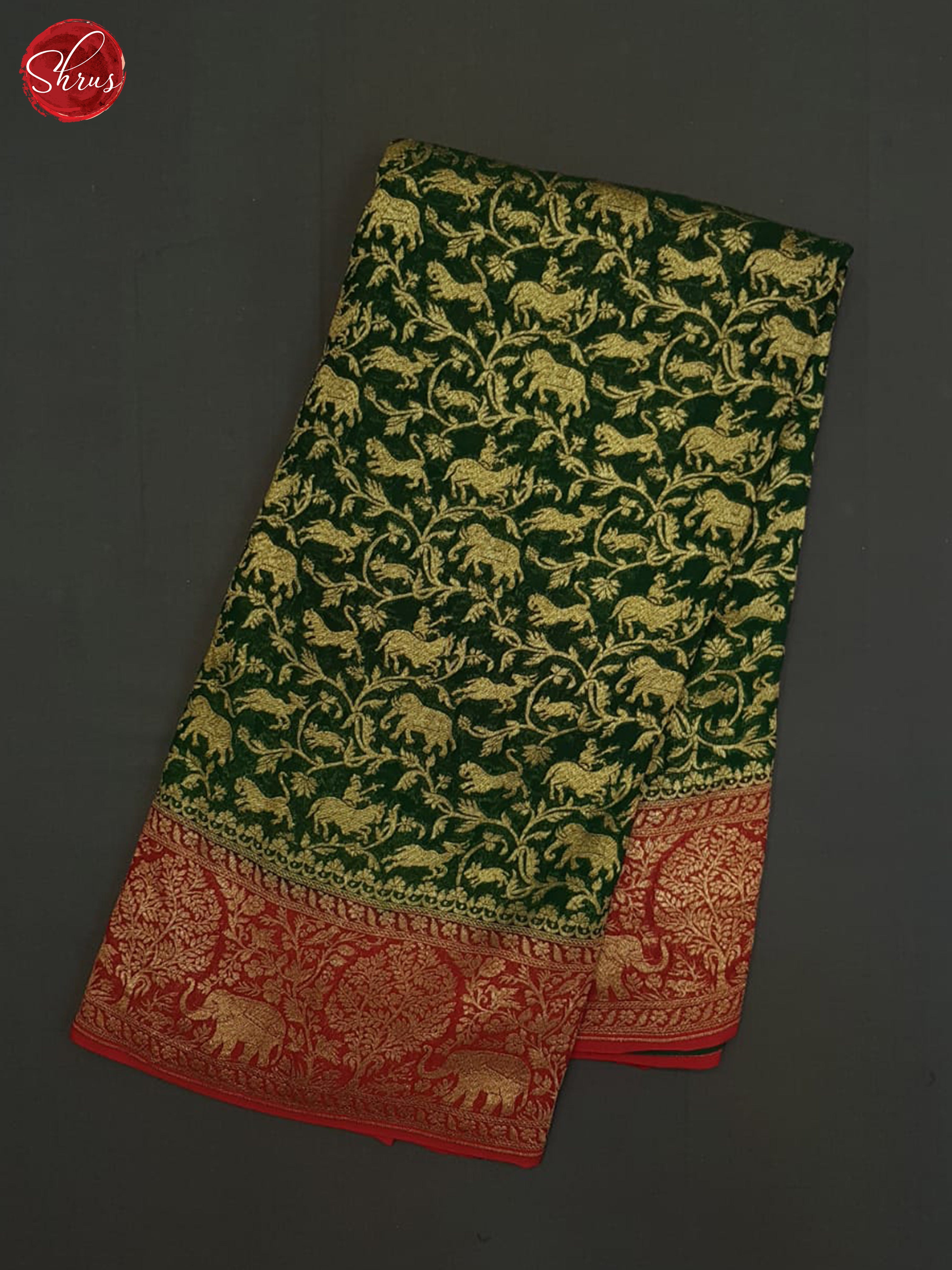Green And Red- Georgette Silk Saree - Shop on ShrusEternity.com