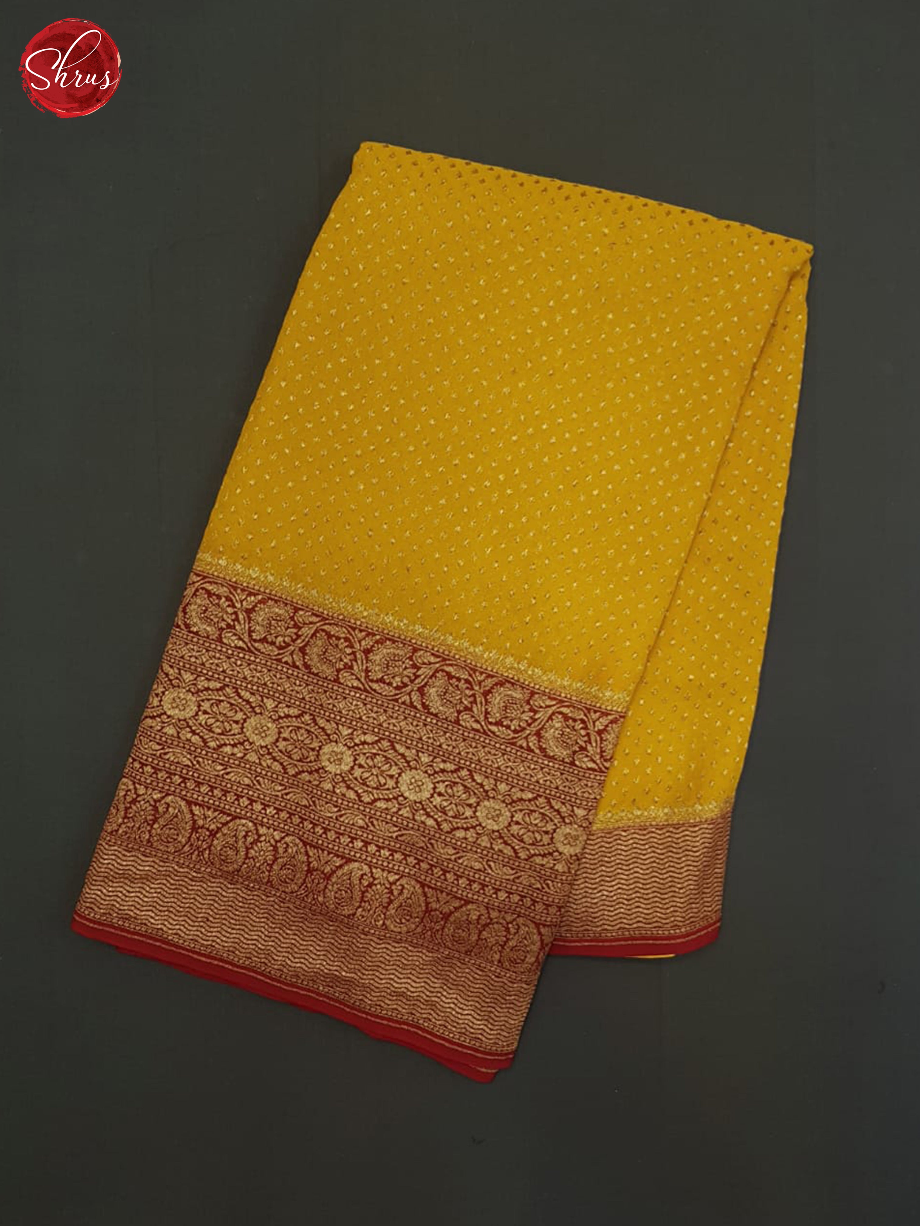 Yellow And Red- Georgette Silk Saree - Shop on ShrusEternity.com